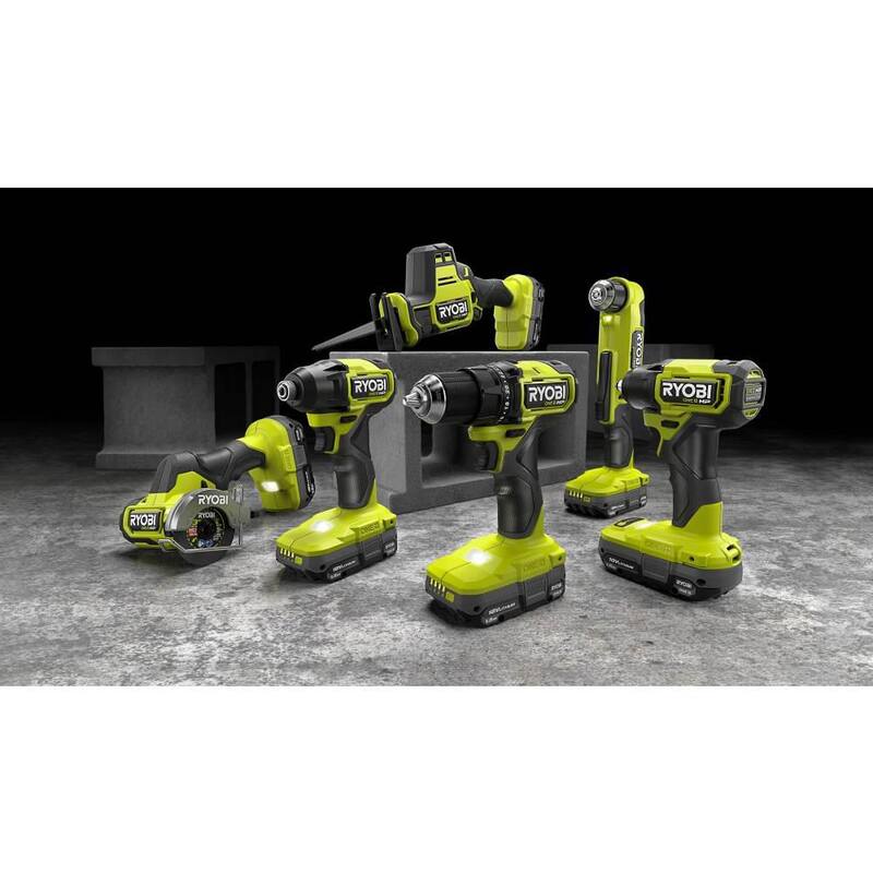 RYOBI ONE+ HP Taladro angular derecho compacto inalámbrico con motor sin escobillas de 18V y 3/8 pulgadas, con batería de alto rendimiento de 4.0 Ah y cargador GRATIS - PSBRA02B-PSK014