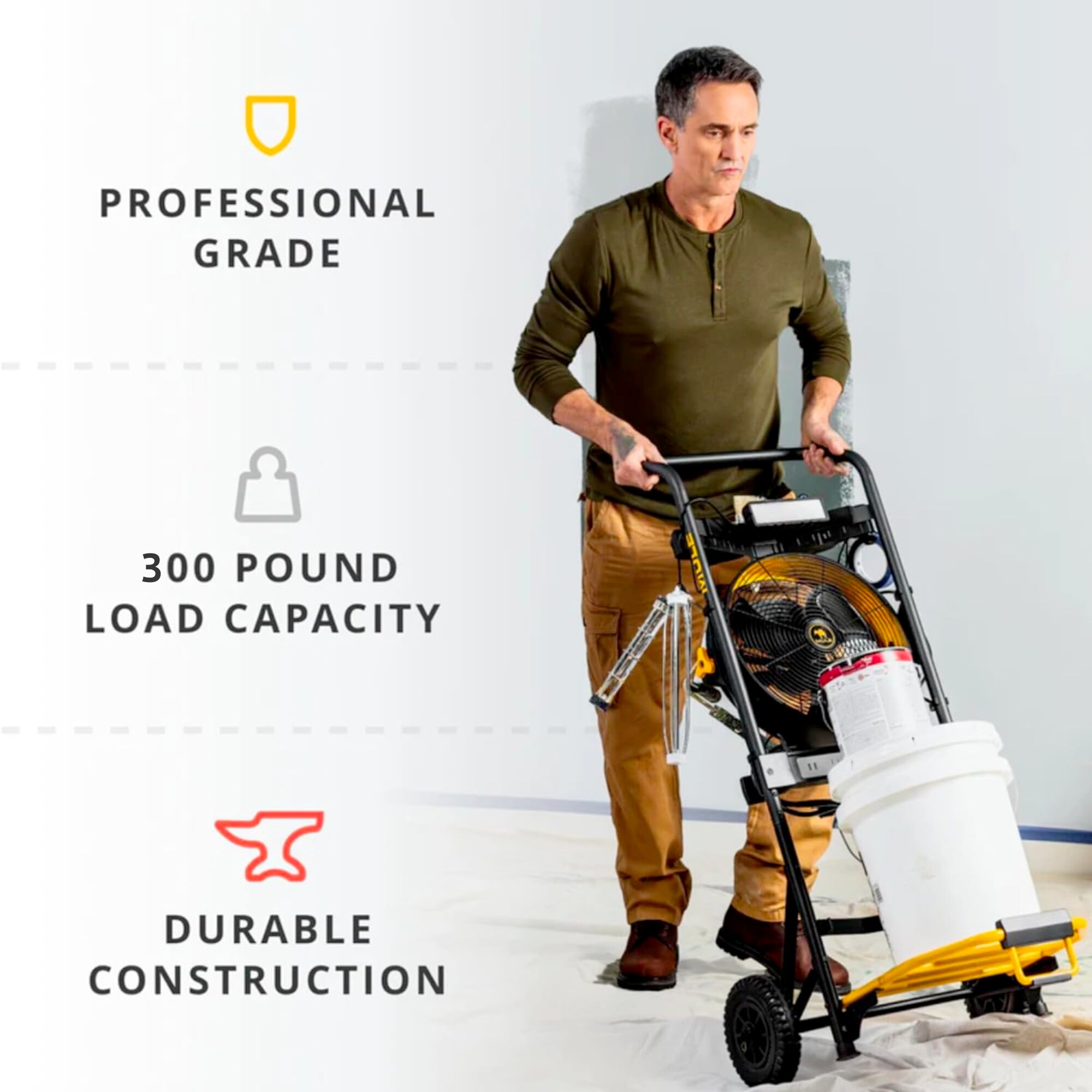 Carretilla de mano estándar de acero de capacidad 300 libras y 2 ruedas en varios colores/acabados 52000-26
