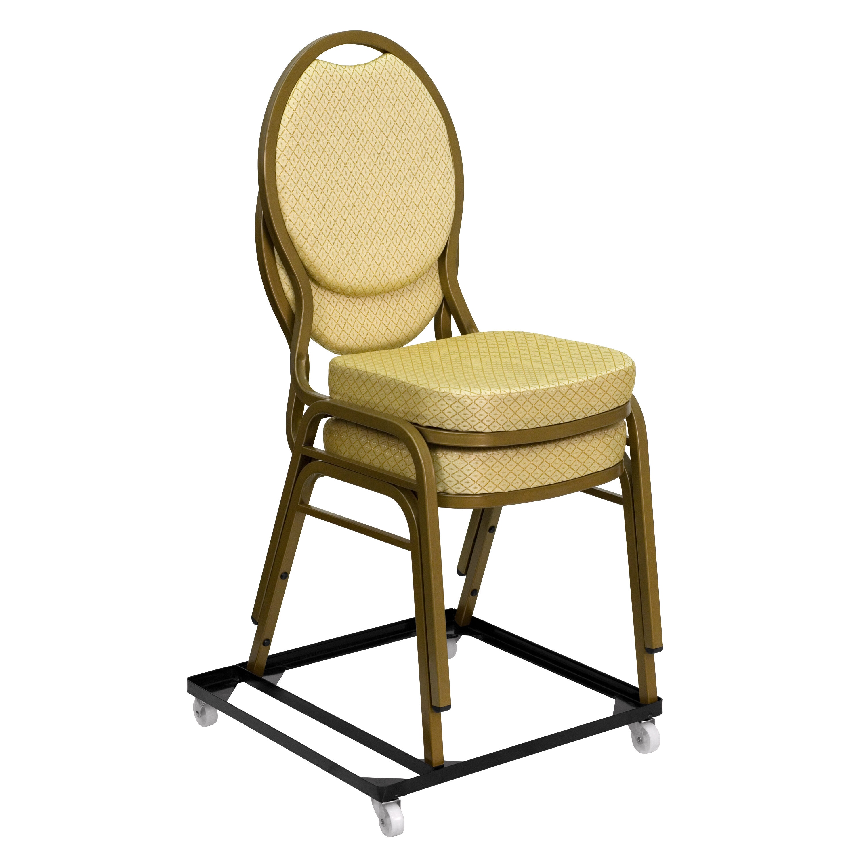 Carrito de muebles de acero negro de 4 ruedas con capacidad de 500 lb de Flash Furniture