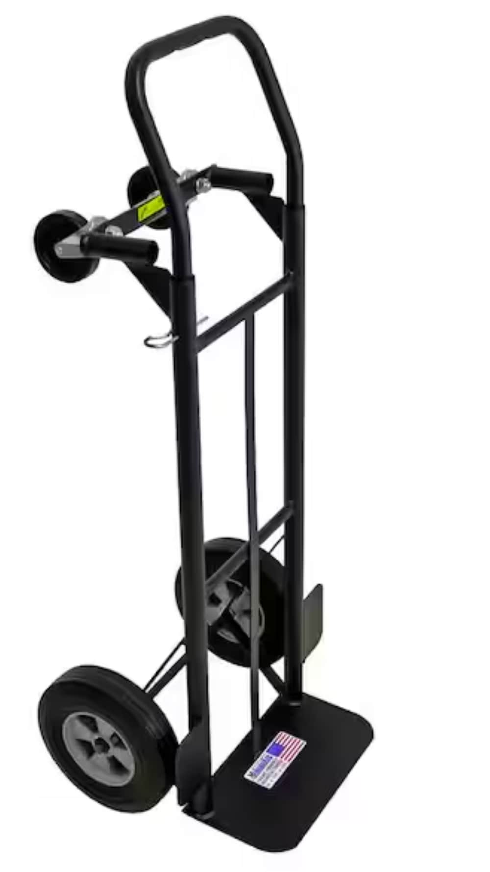 Carretilla de mano convertible de acero negro de 4 ruedas con capacidad de 600 lbs. de Milwaukee DC35081