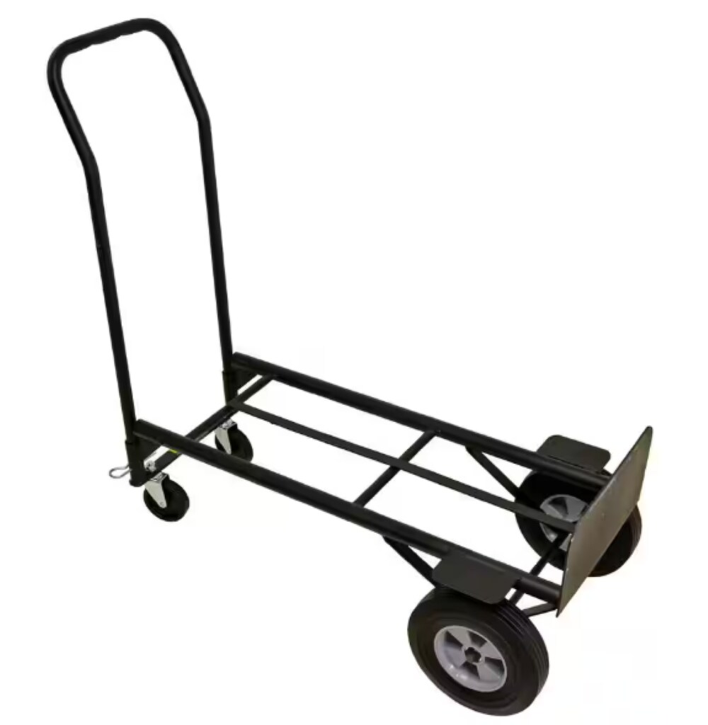 Carretilla de mano convertible de acero negro de 4 ruedas con capacidad de 600 lbs. de Milwaukee DC35081