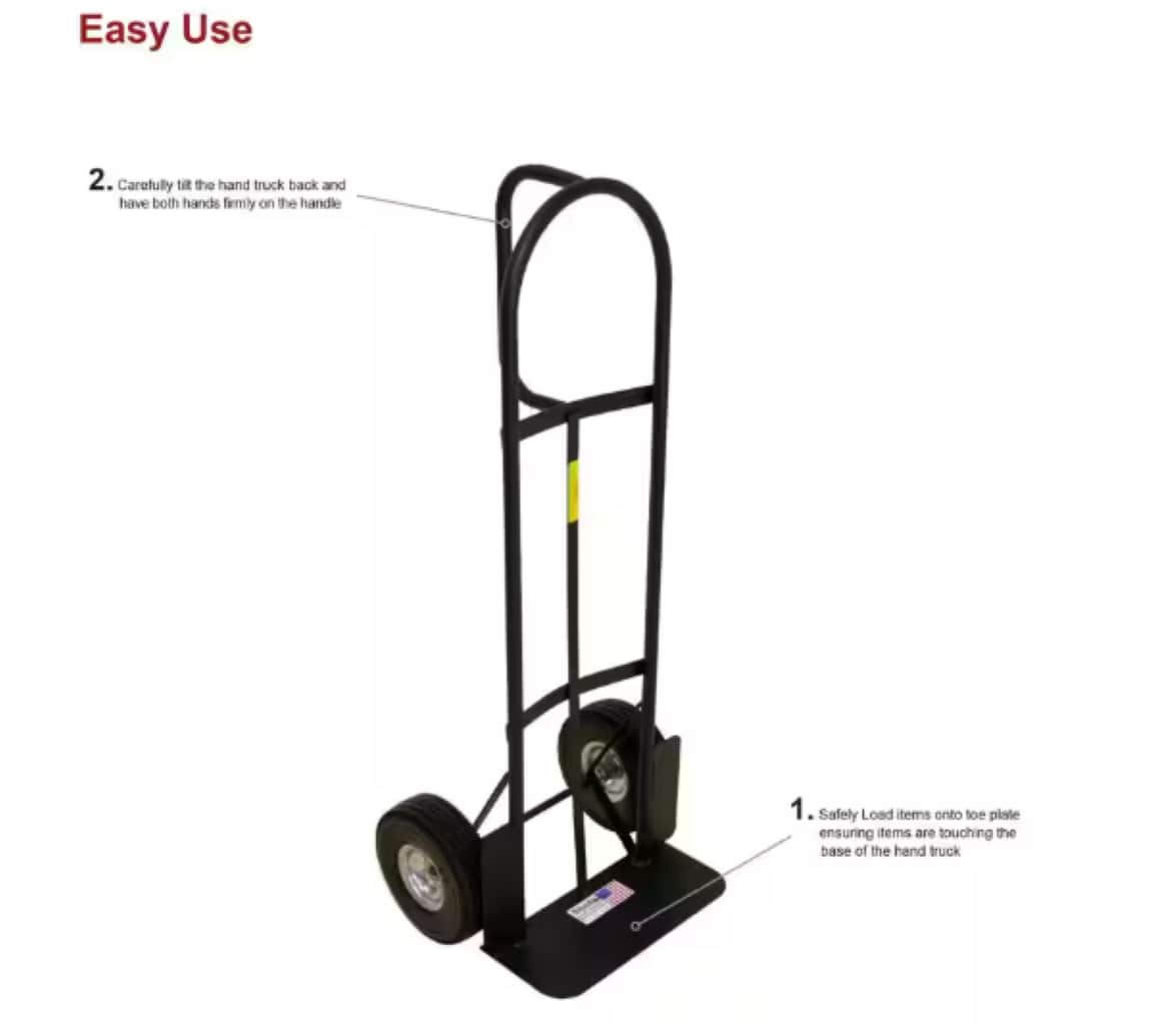 Carretilla de mano estándar de acero negro con capacidad de 800 lbs y 2 ruedas Milwaukee DC31029