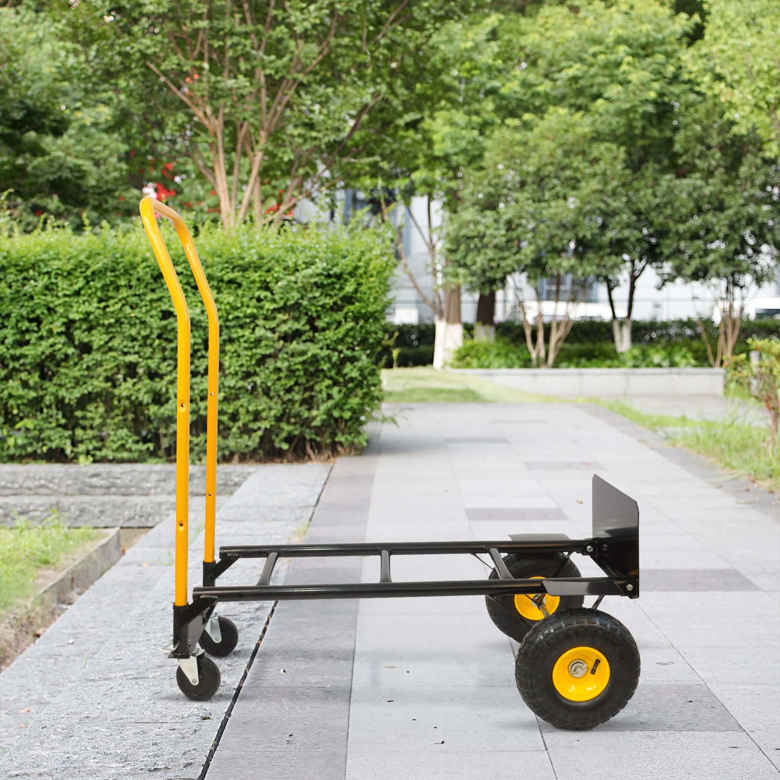 Carretilla de mano de acero negro resistente Maocao Hoom con capacidad de 330 libras y 4 ruedas BH121743