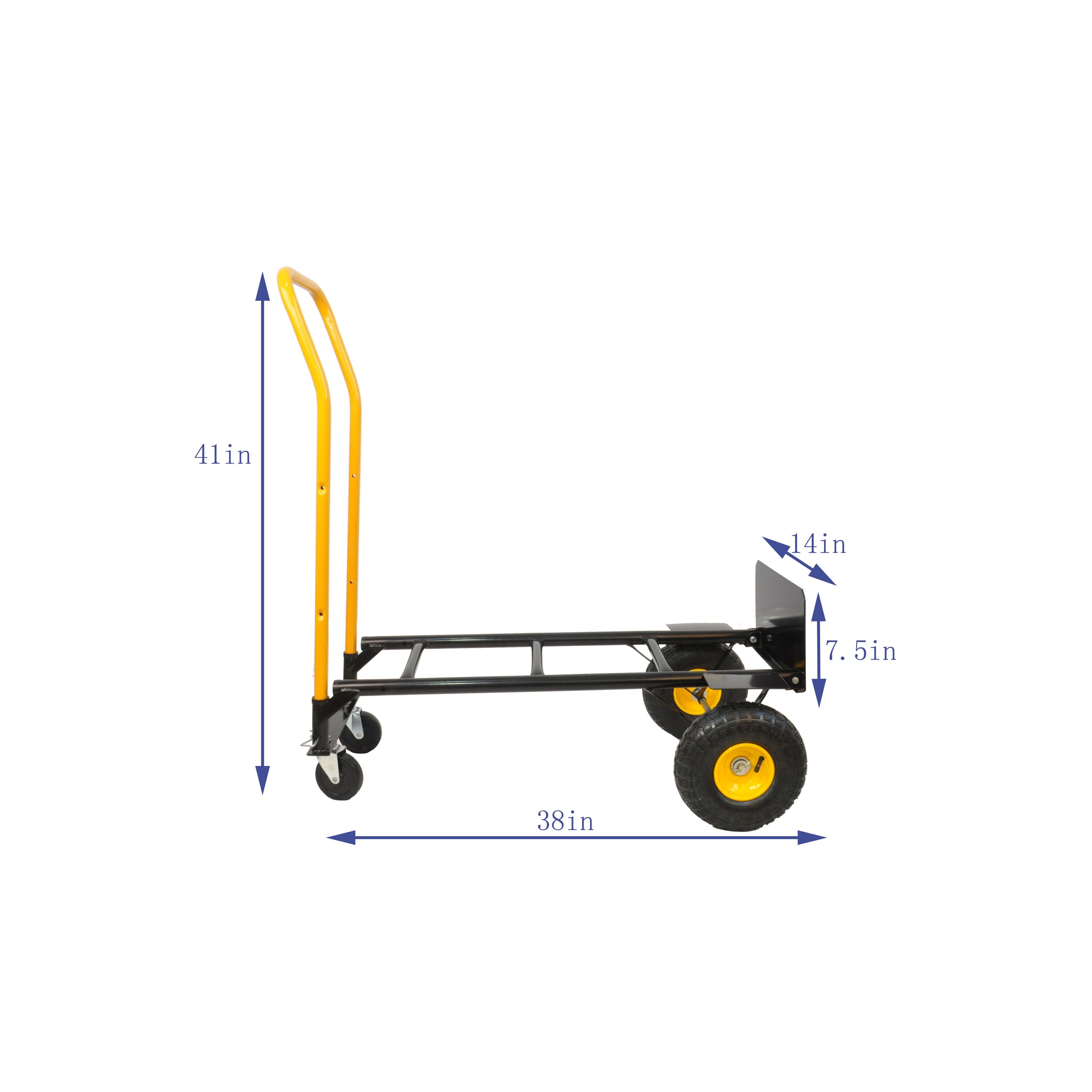 Carretilla de mano de acero negro resistente Maocao Hoom con capacidad de 330 libras y 4 ruedas BH121743