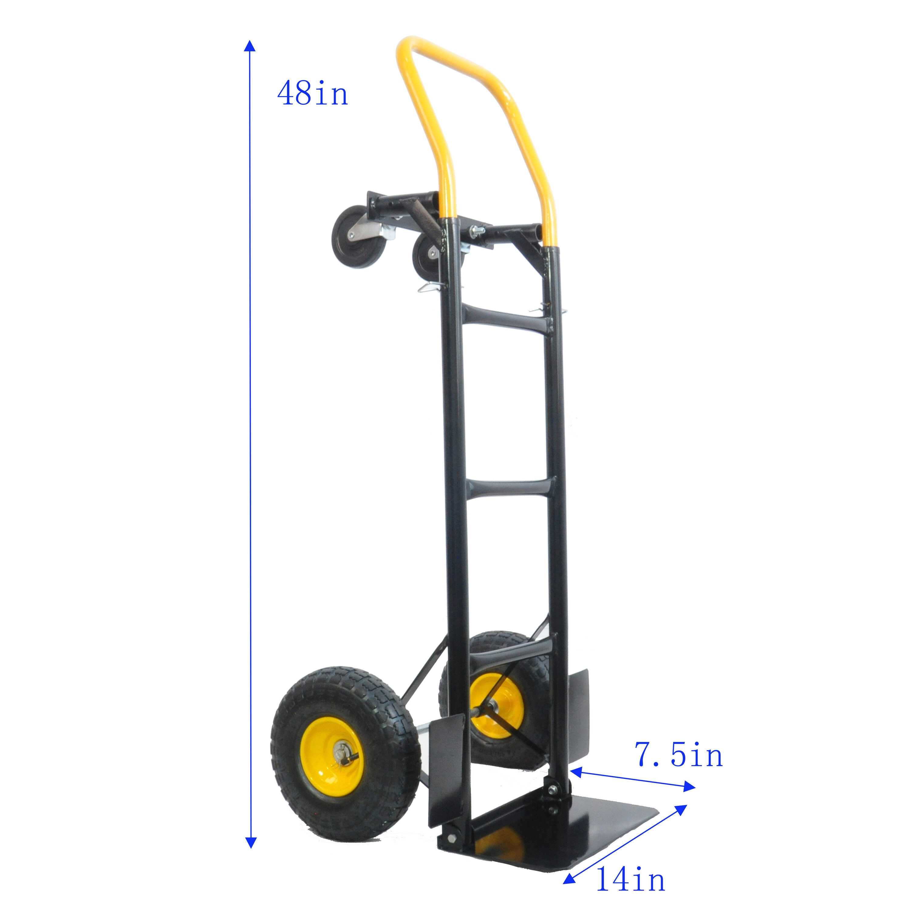 Carretilla de mano de acero negro resistente Maocao Hoom con capacidad de 330 libras y 4 ruedas BH121743