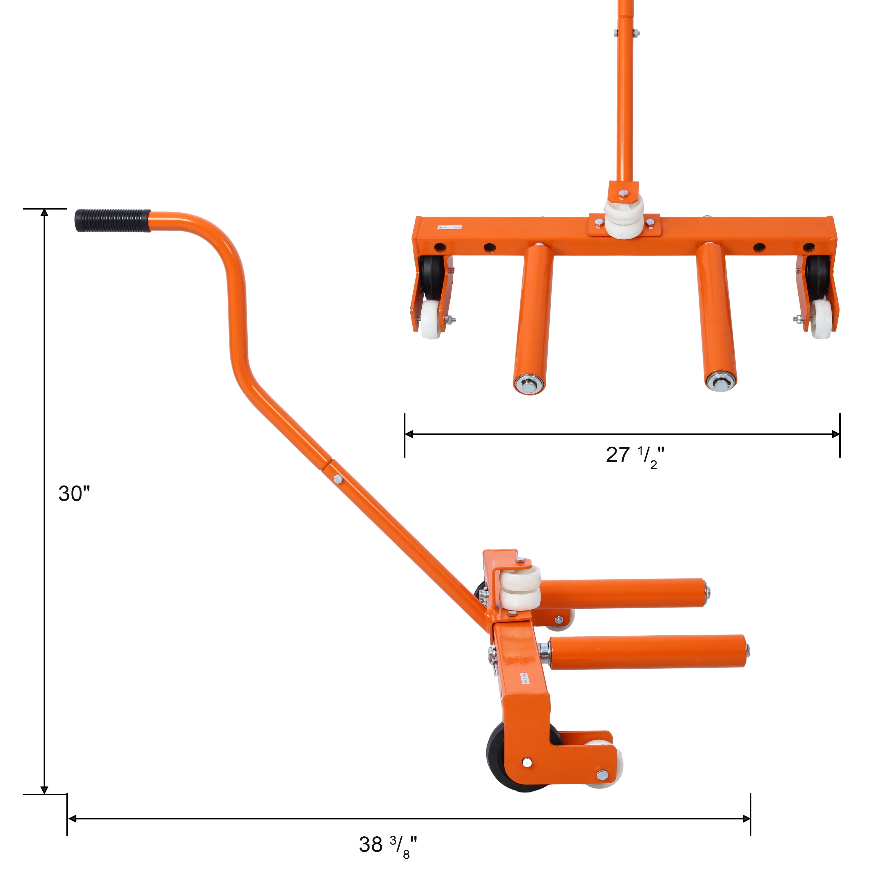 Carretilla de acero naranja Wildaven de 26 libras de capacidad con 2 ruedas (PL1998005)