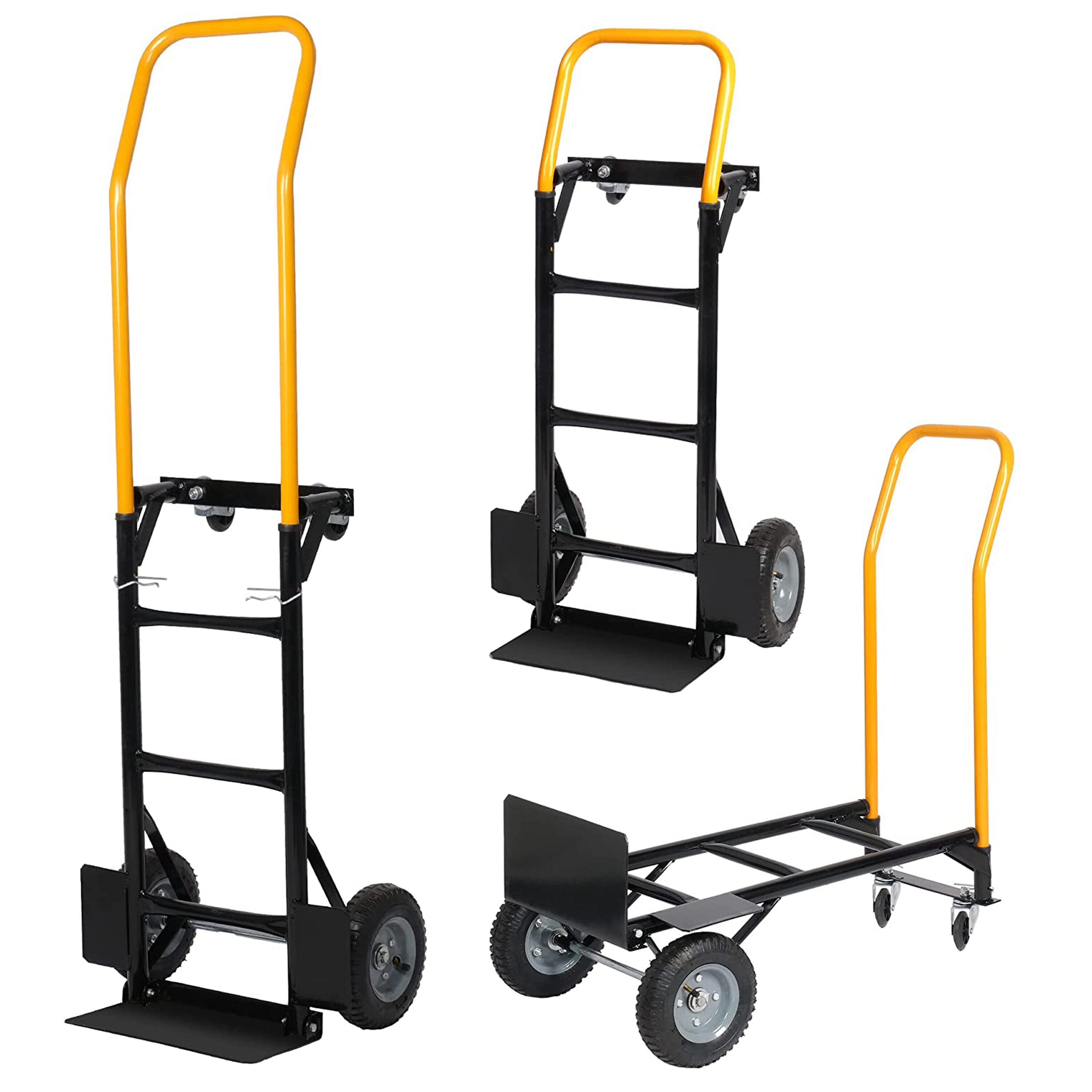 Carretilla de mano resistente de acero negro con capacidad de 330 libras y 4 ruedas Maocao Hoom BH-DJ-58805