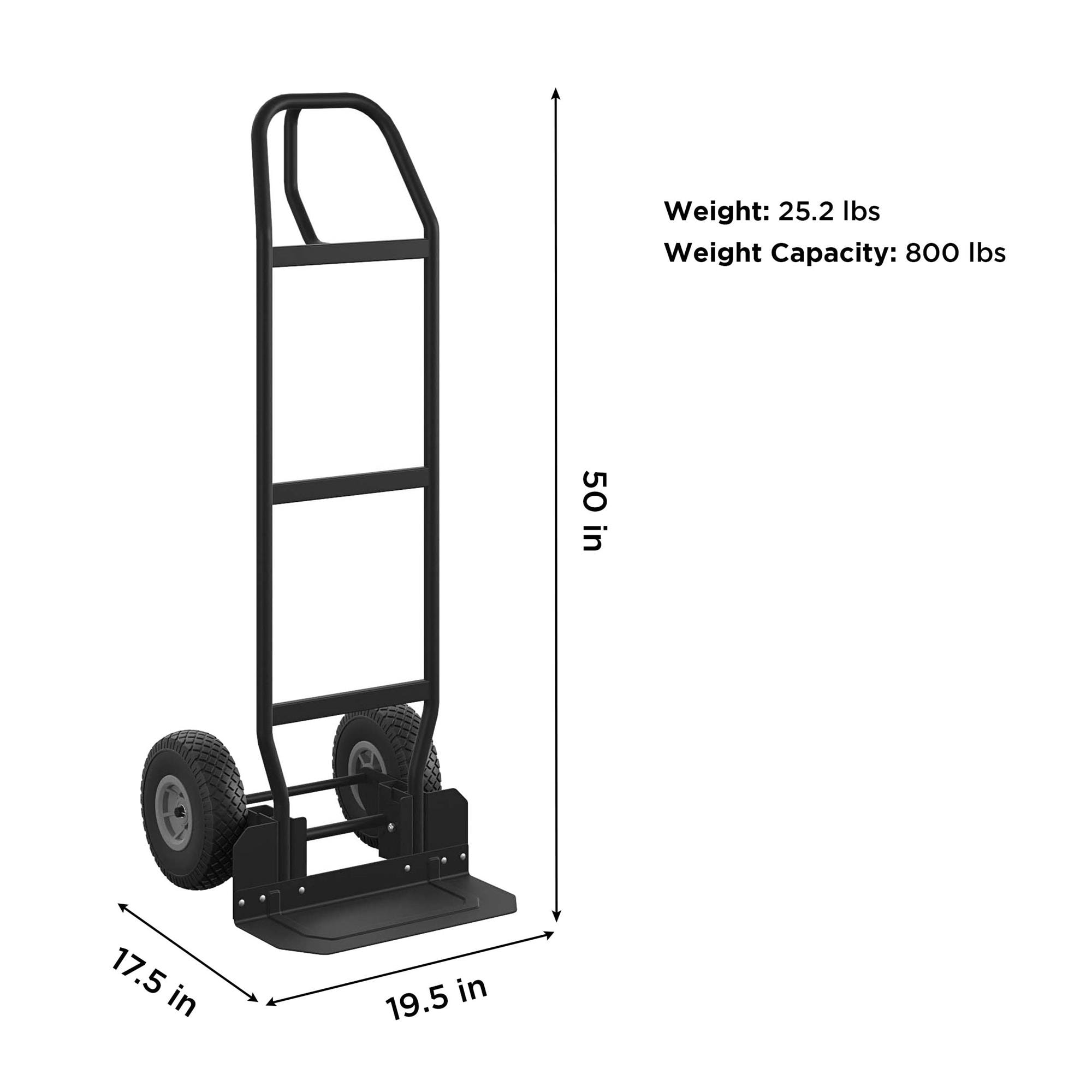 Carretilla de mano de servicio pesado de acero negro con capacidad de 800 lbs y 2 ruedas de Cosco 12188BLK1E