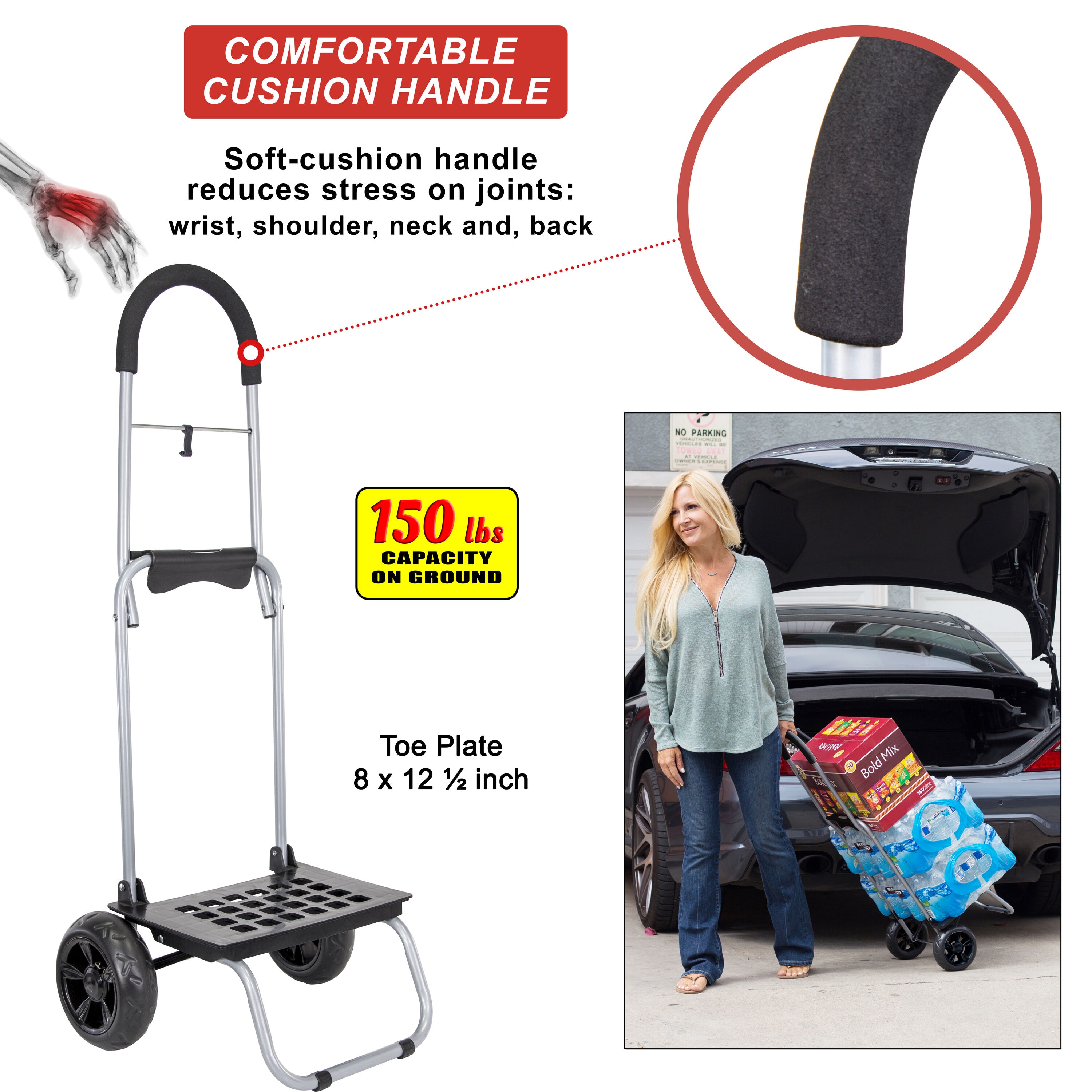 Dolly de Acero Negro de 2 Ruedas con Capacidad de 150 lbs. de dbest products 01-533MB