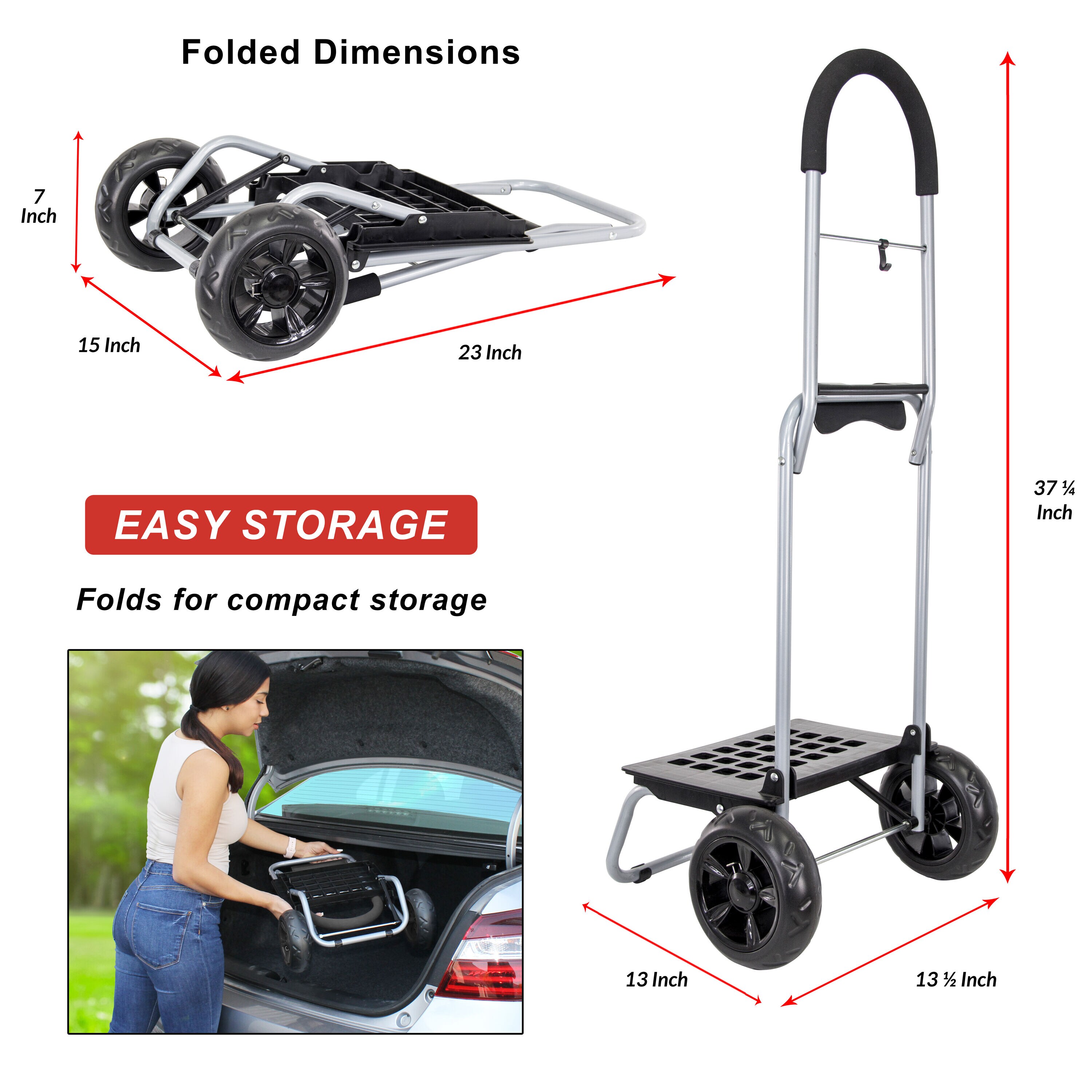 Dolly de Acero Negro de 2 Ruedas con Capacidad de 150 lbs. de dbest products 01-533MB