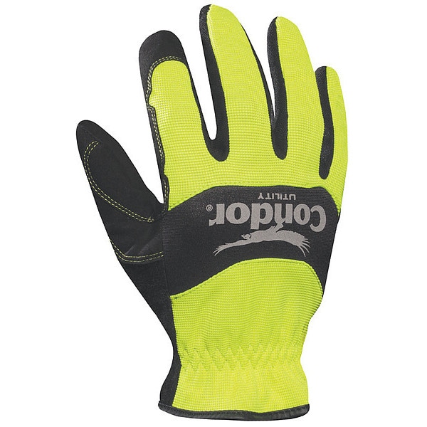 Guantes de mecánico Condor de alta visibilidad, S, negro/amarillo, spandex/neopreno - 42LA15
