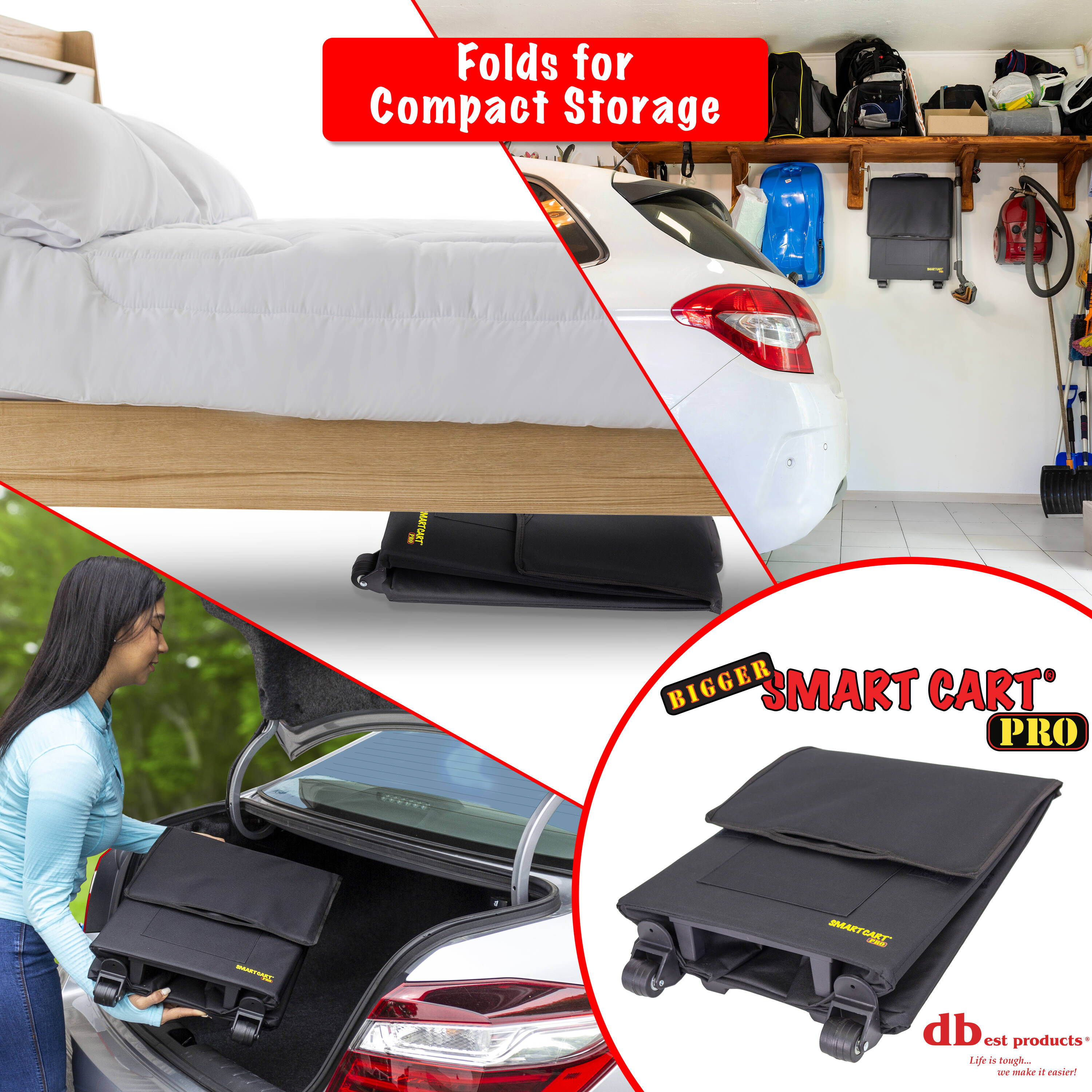Carretilla de aluminio negra de 2 ruedas con capacidad de 110 libras de dbest products 01-854MB