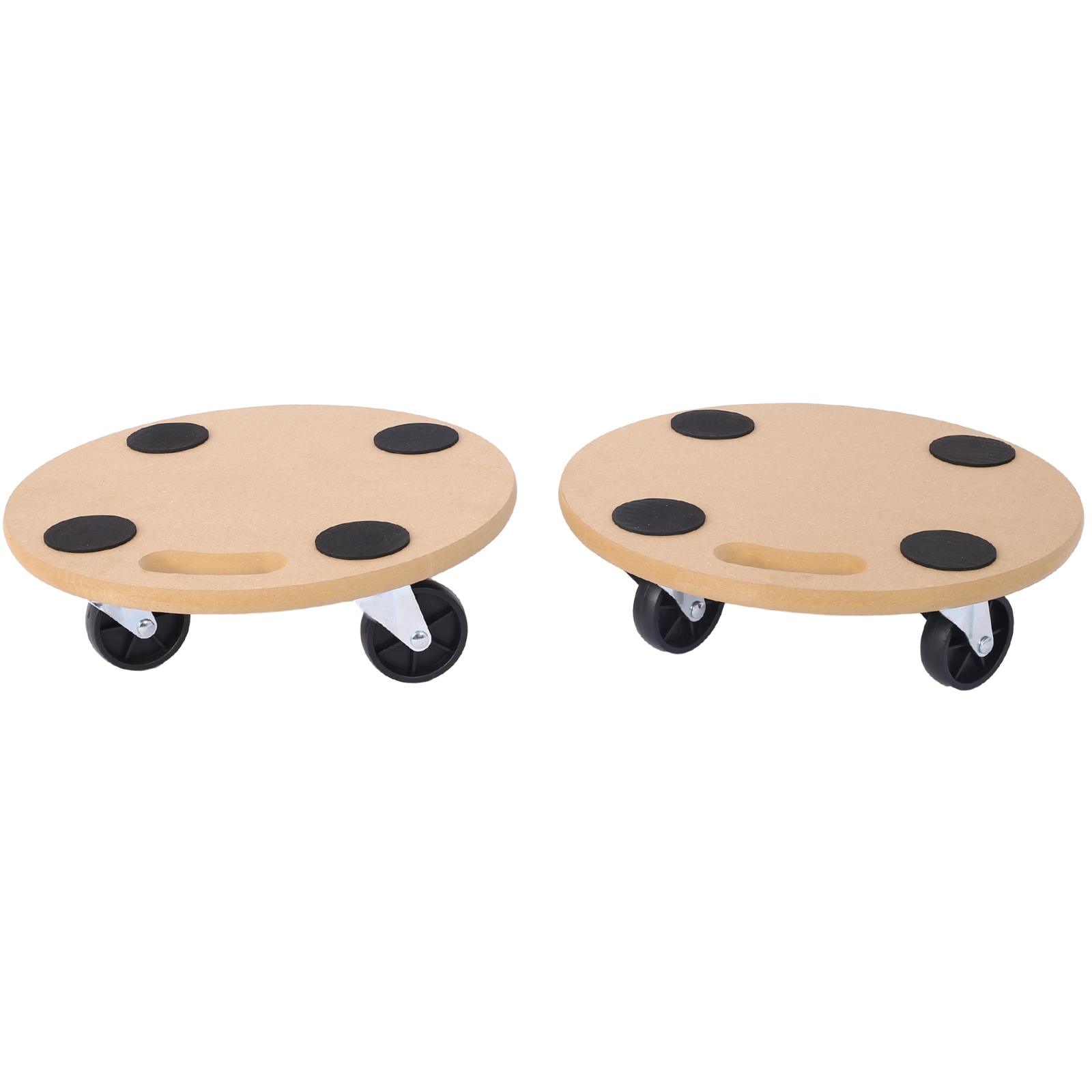 Carretilla para muebles de madera marrón de 4 ruedas con capacidad de 500 libras W4651103