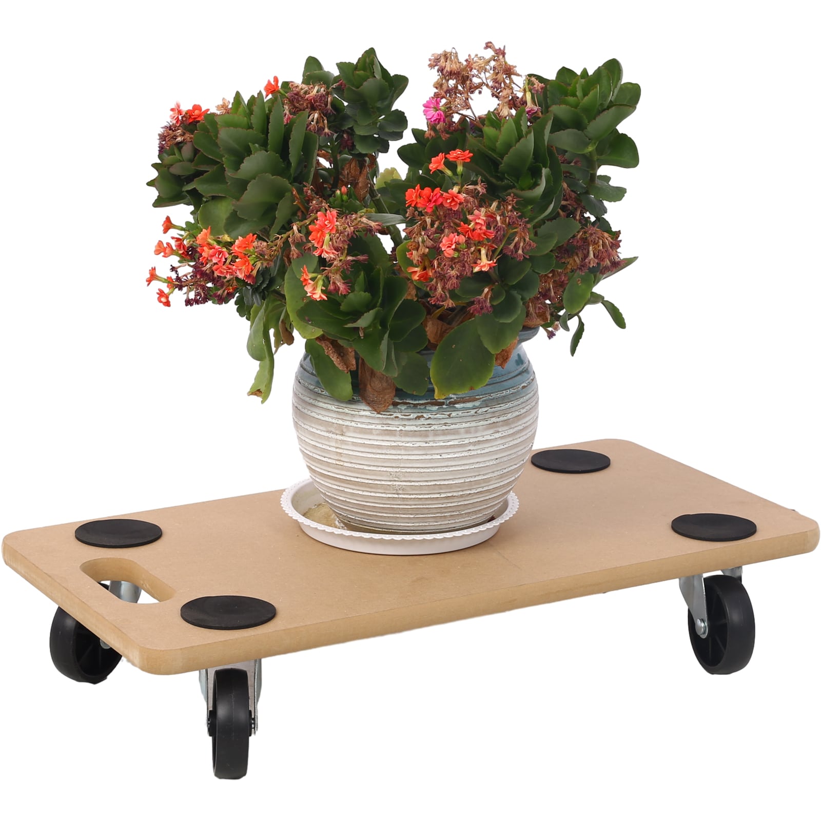 Carretilla para muebles de madera color café con capacidad de 500 libras y 4 ruedas Maocao Hoom FZ77450