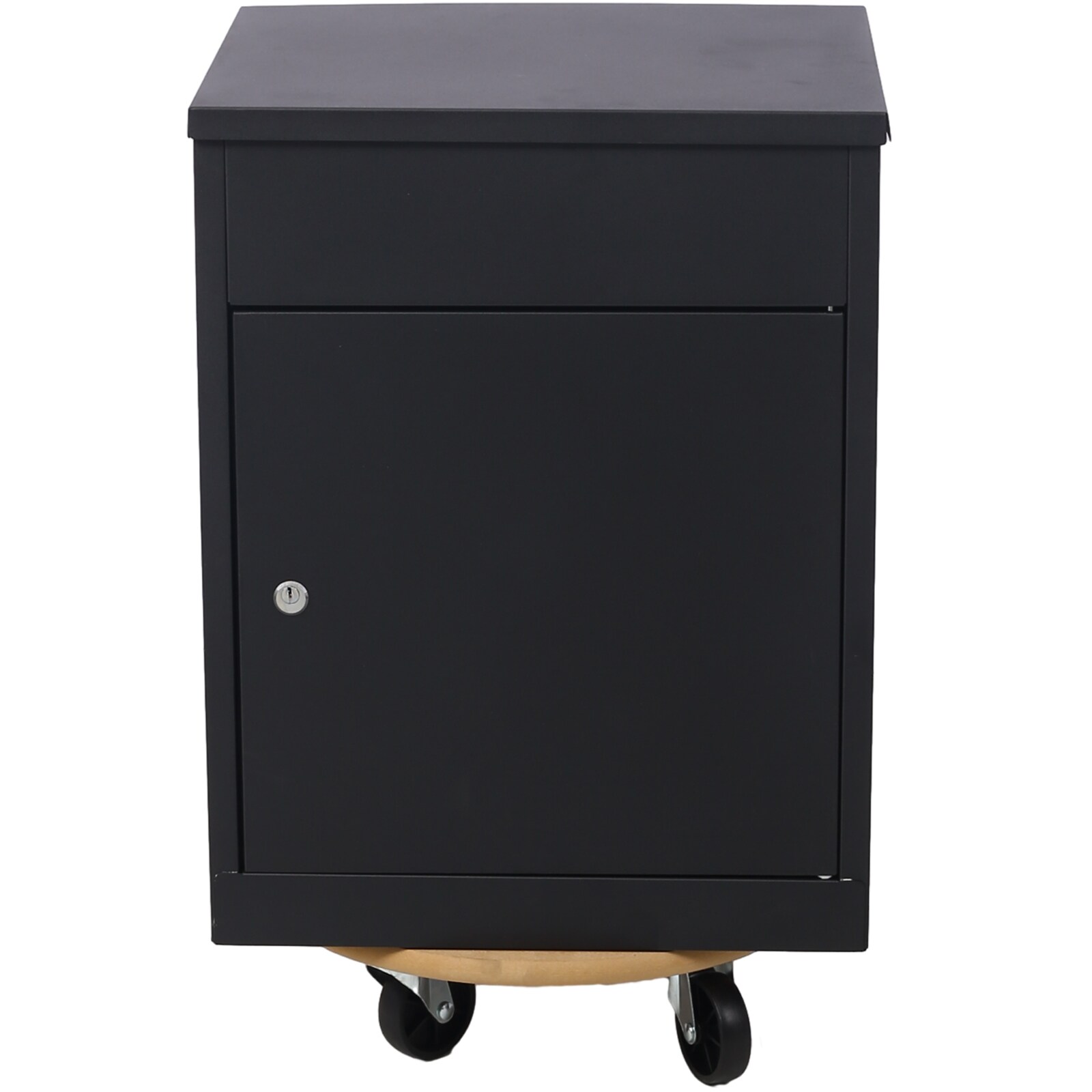 Plataforma para muebles de madera marrón Maocao Hoom de 500 libras de capacidad con 4 ruedas FZ77452