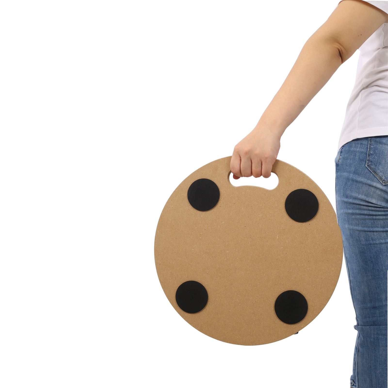 Plataforma para muebles de madera marrón Maocao Hoom de 500 libras de capacidad con 4 ruedas FZ77452
