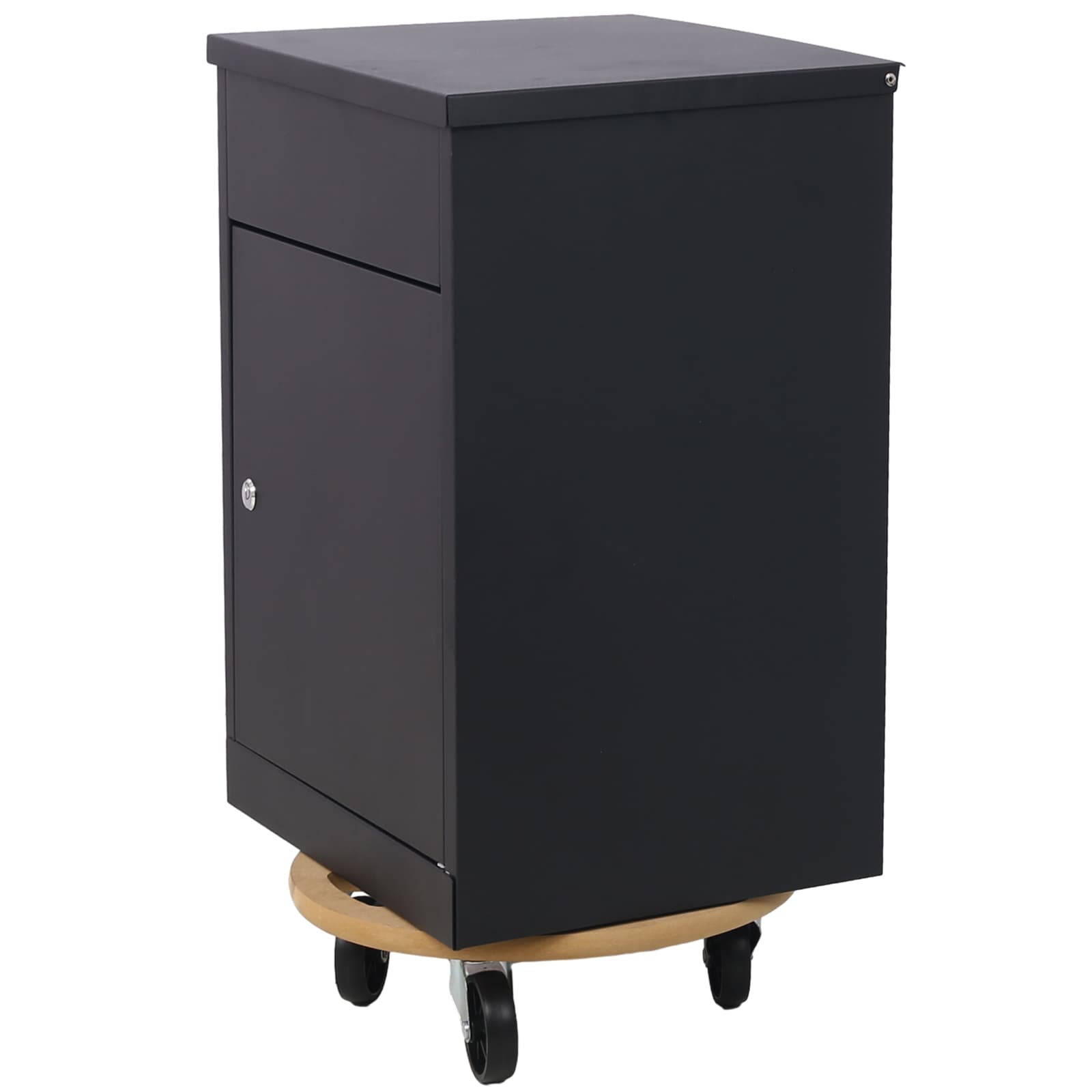 Plataforma para muebles de madera marrón Maocao Hoom de 500 libras de capacidad con 4 ruedas FZ77452