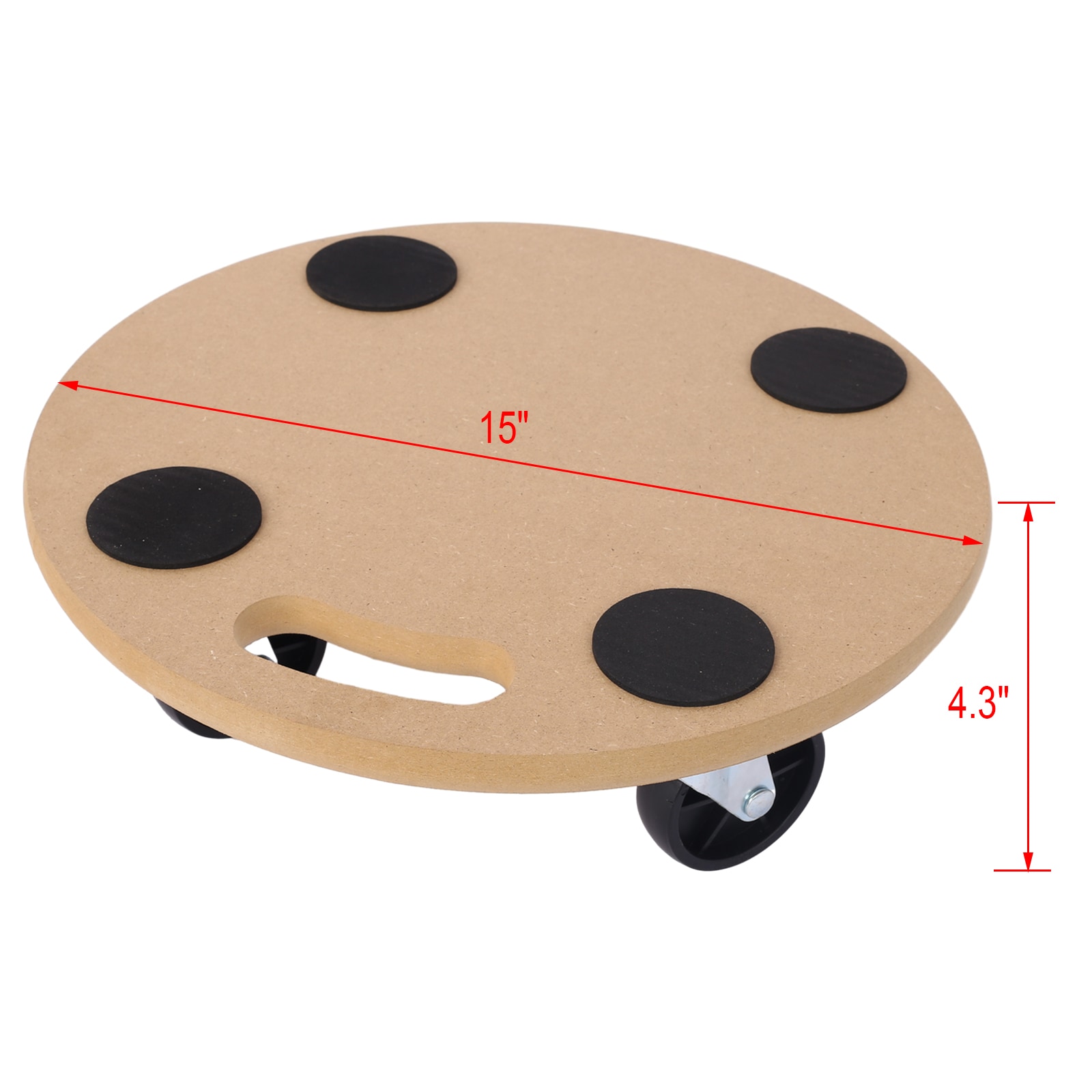 Plataforma para muebles de madera marrón Maocao Hoom de 500 libras de capacidad con 4 ruedas FZ77452