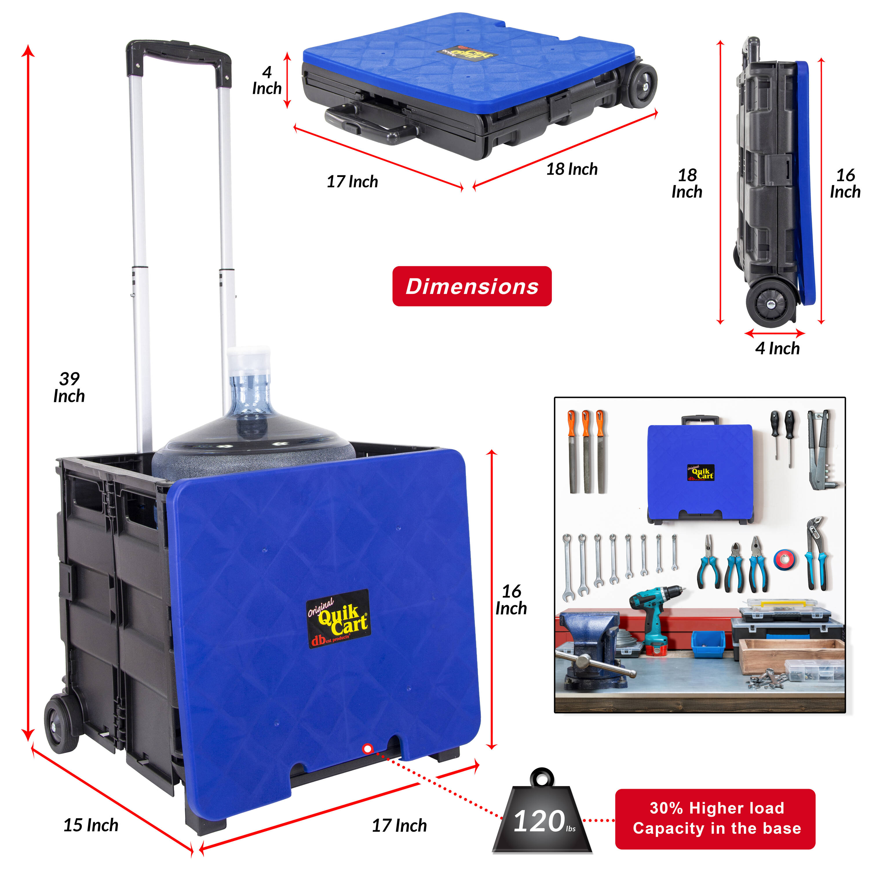 Diablito de Polipropileno Azul de 80 libras de Capacidad de dbest products 01-759MB