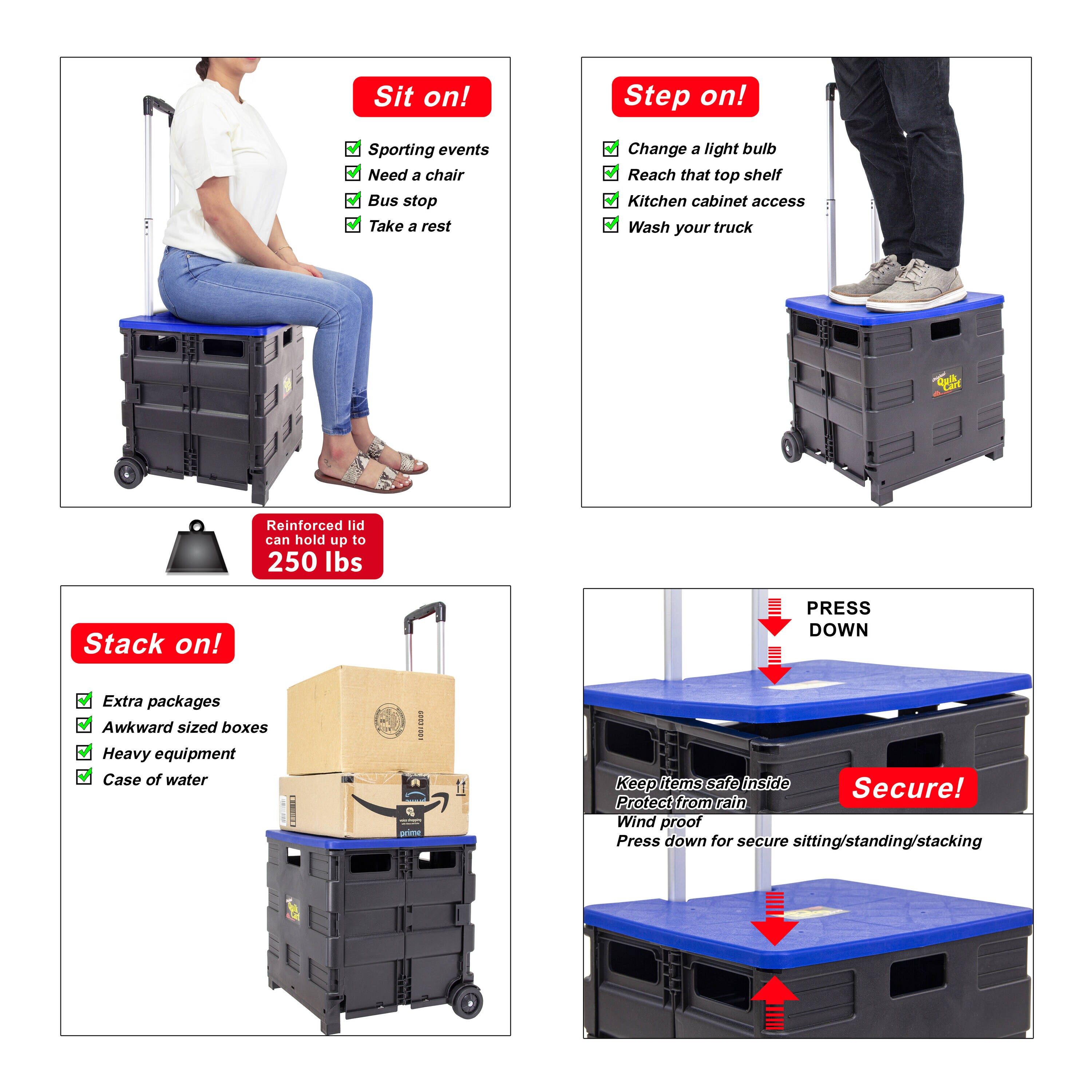 Diablito de Polipropileno Azul de 80 libras de Capacidad de dbest products 01-759MB