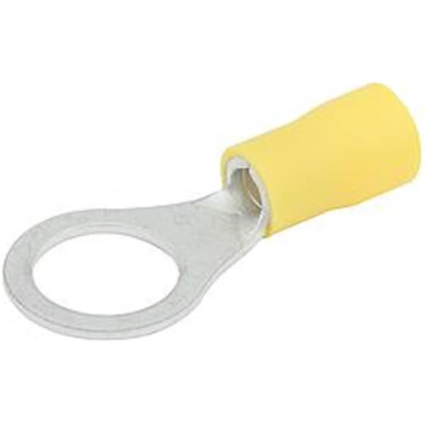 Terminal de anillo aislado calibre 12-10 con agujero de 0.37 pulgadas, amarillo, paquete de 20 - ALL76056
