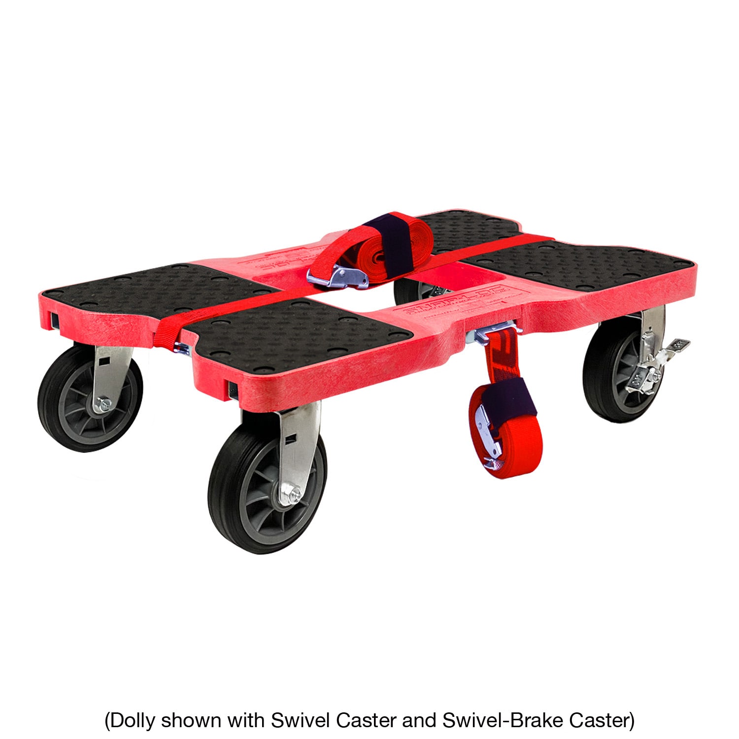 Carrito de plástico negro de una rueda Snap-Loc con capacidad de 375 lb