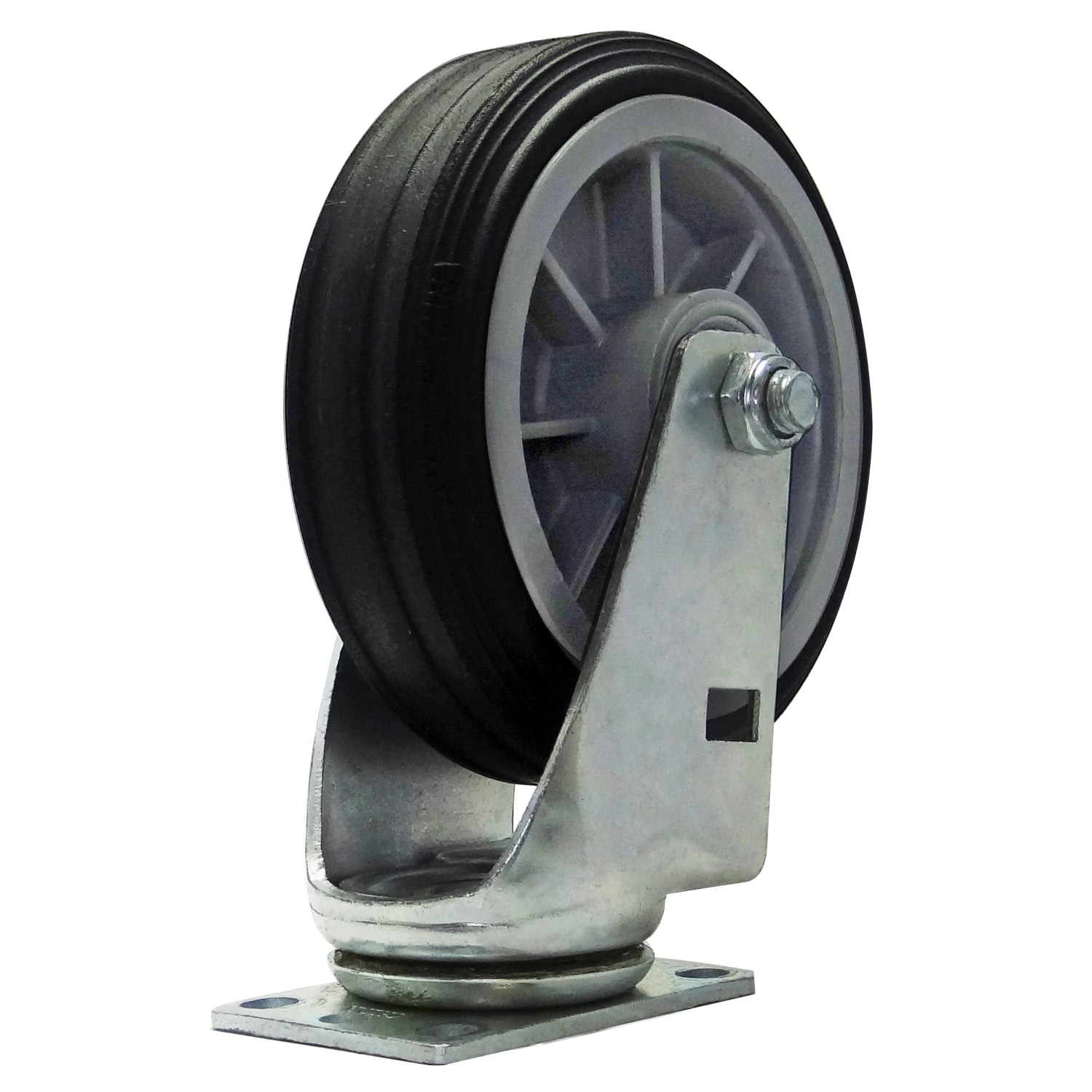 Carrito de plástico negro de una rueda Snap-Loc con capacidad de 375 lb