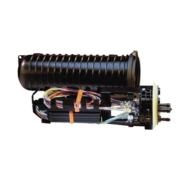 Empalme de fibra óptica Corning 240-F para exteriores, ducto aéreo enterrado, 8X28 pulgadas con canasta de holgura - 276749