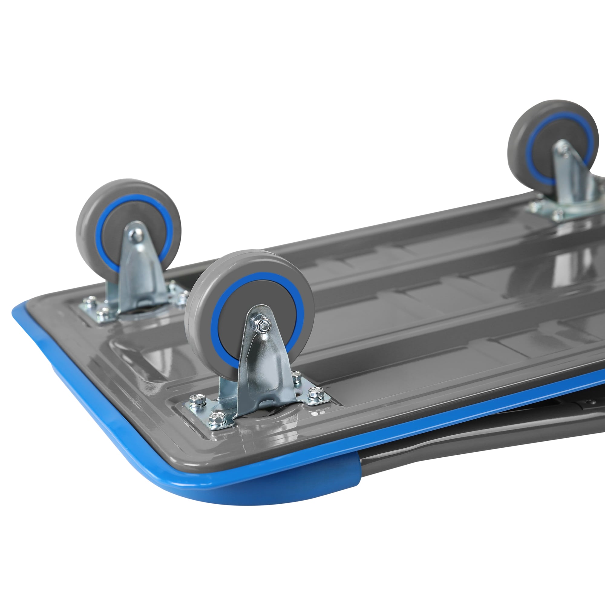 Carretilla plegable de plástico azul de 4 ruedas con capacidad de 330 lb Siavonce FZ-D0102HRIM98