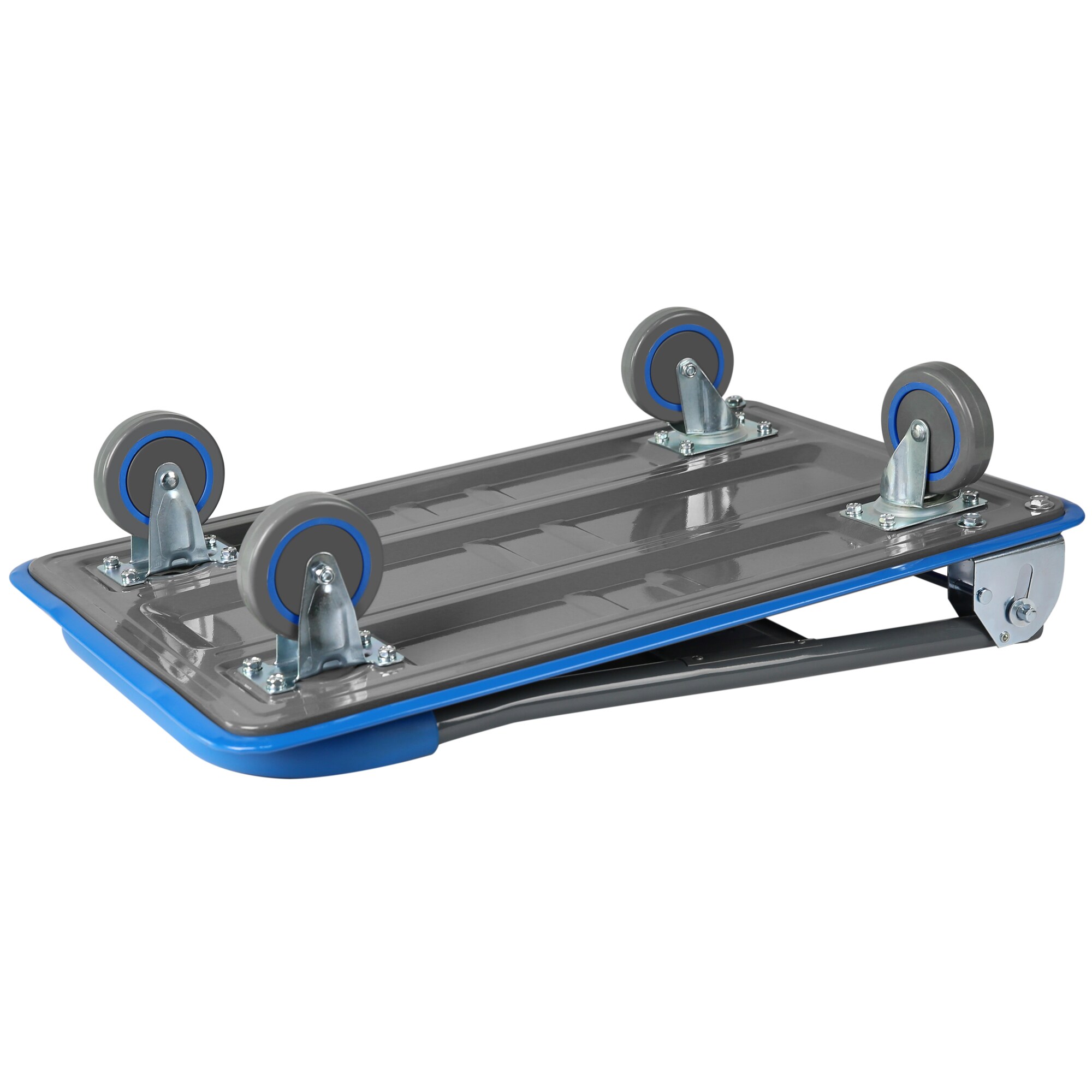 Carretilla plegable de plástico azul de 4 ruedas con capacidad de 330 lb Siavonce FZ-D0102HRIM98