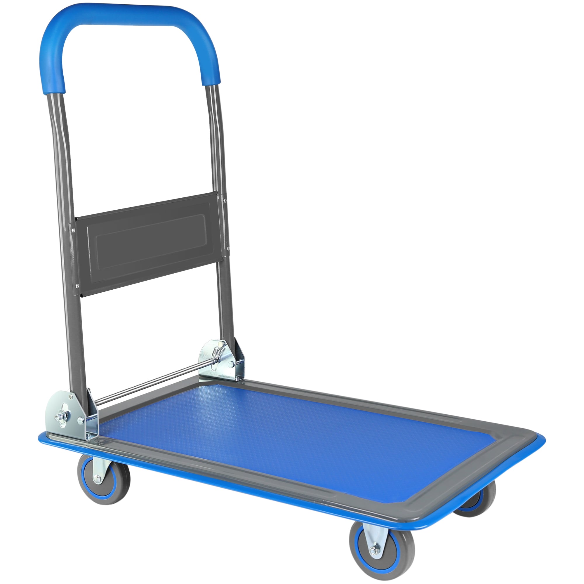 Carretilla plegable de plástico azul de 4 ruedas con capacidad de 330 lb Siavonce FZ-D0102HRIM98