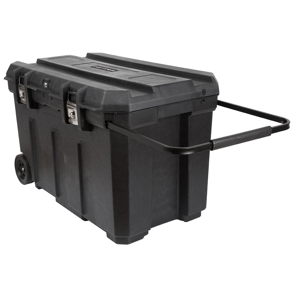 Caja de herramientas rodante de plástico negro CRAFTSMAN de 37 pulgadas de ancho x 23 pulgadas de alto x 23 pulgadas de profundidad CMST37025
