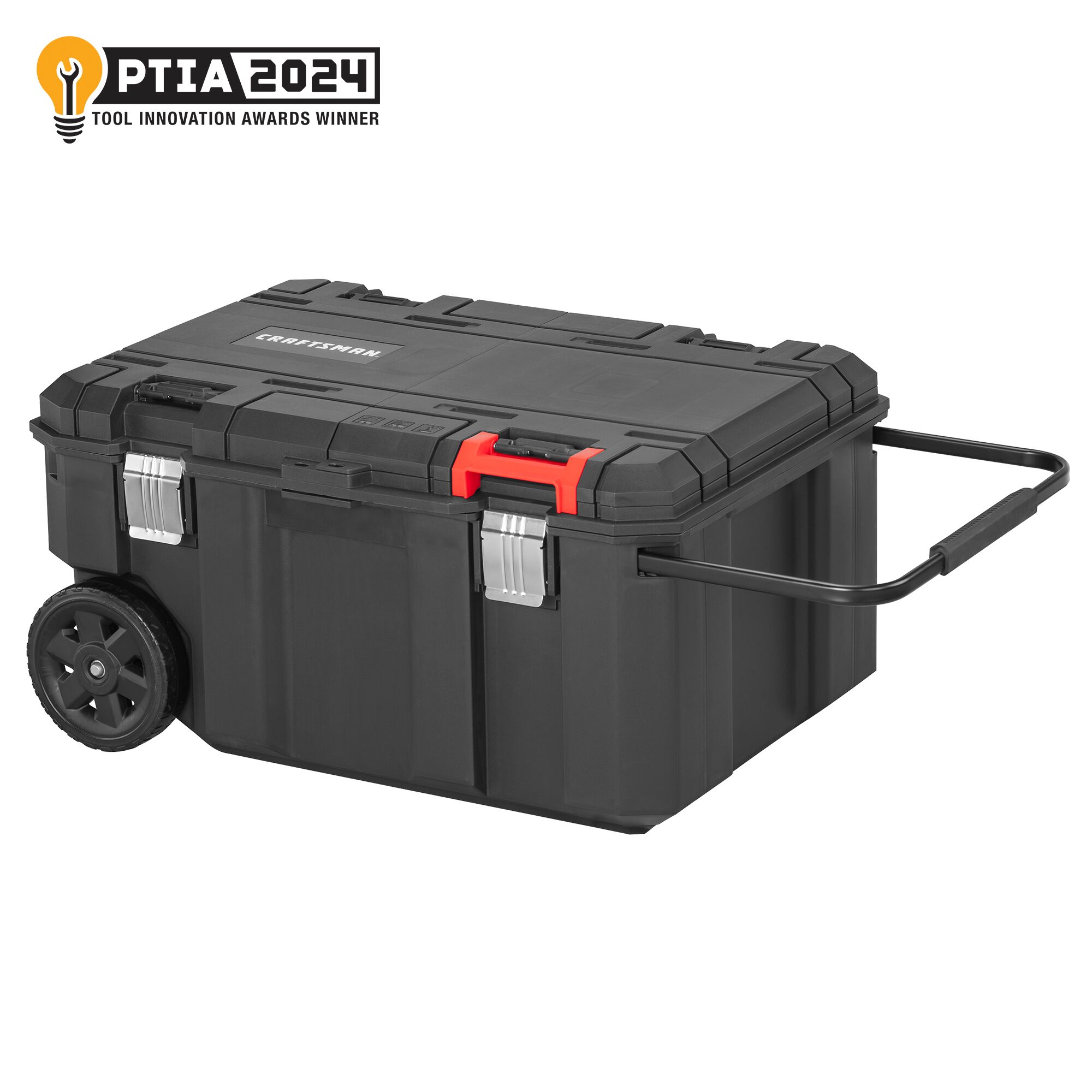 Caja de herramientas rodante Craftsmán Versastack de polipropileno negro de 30.4 pulgadas de ancho x 15.4 pulgadas de alto x 22 pulgadas de profundidad CMST17870