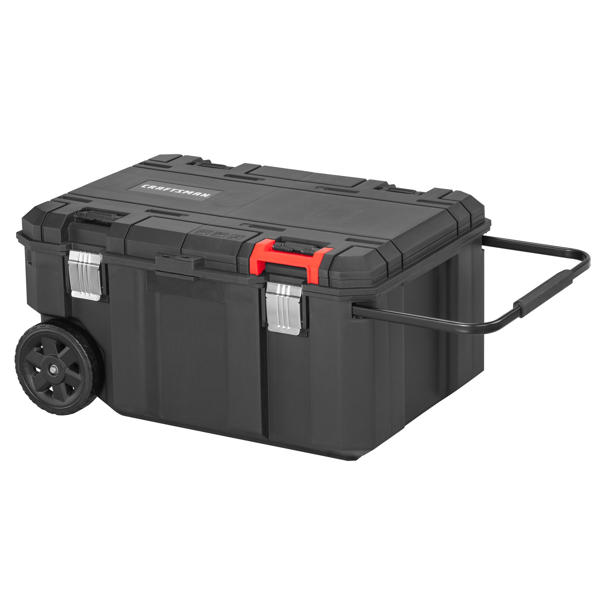 Caja de herramientas rodante Craftsmán Versastack de polipropileno negro de 30.4 pulgadas de ancho x 15.4 pulgadas de alto x 22 pulgadas de profundidad CMST17870