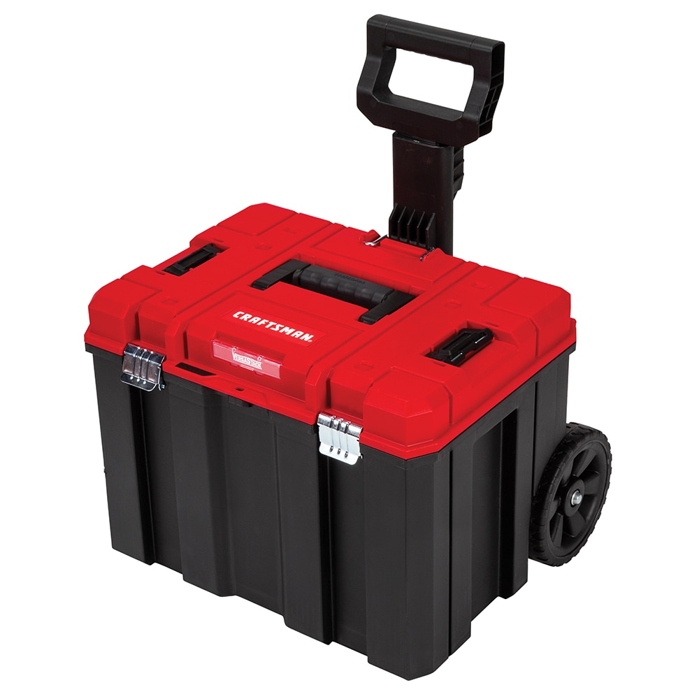 CRAFTSMAN VERSASTACK Caja de herramientas rodante de plástico rojo de 20 pulgadas de ancho por 39.0 pulgadas de alto por 17.0 pulgadas de profundidad CMST17835
