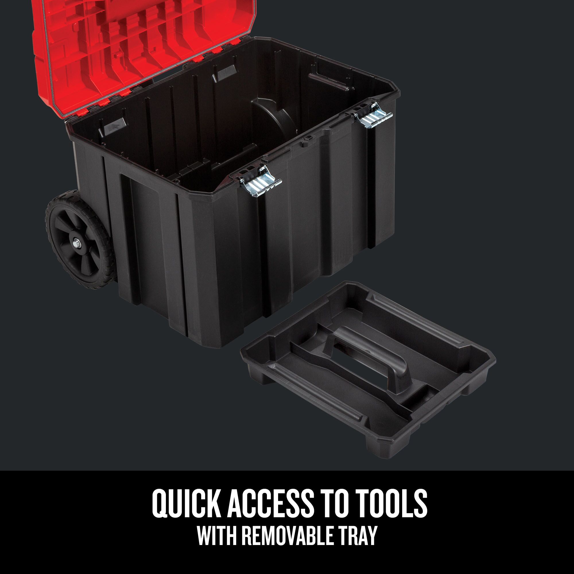 CRAFTSMAN VERSASTACK Caja de herramientas rodante de plástico rojo de 20 pulgadas de ancho por 39.0 pulgadas de alto por 17.0 pulgadas de profundidad CMST17835