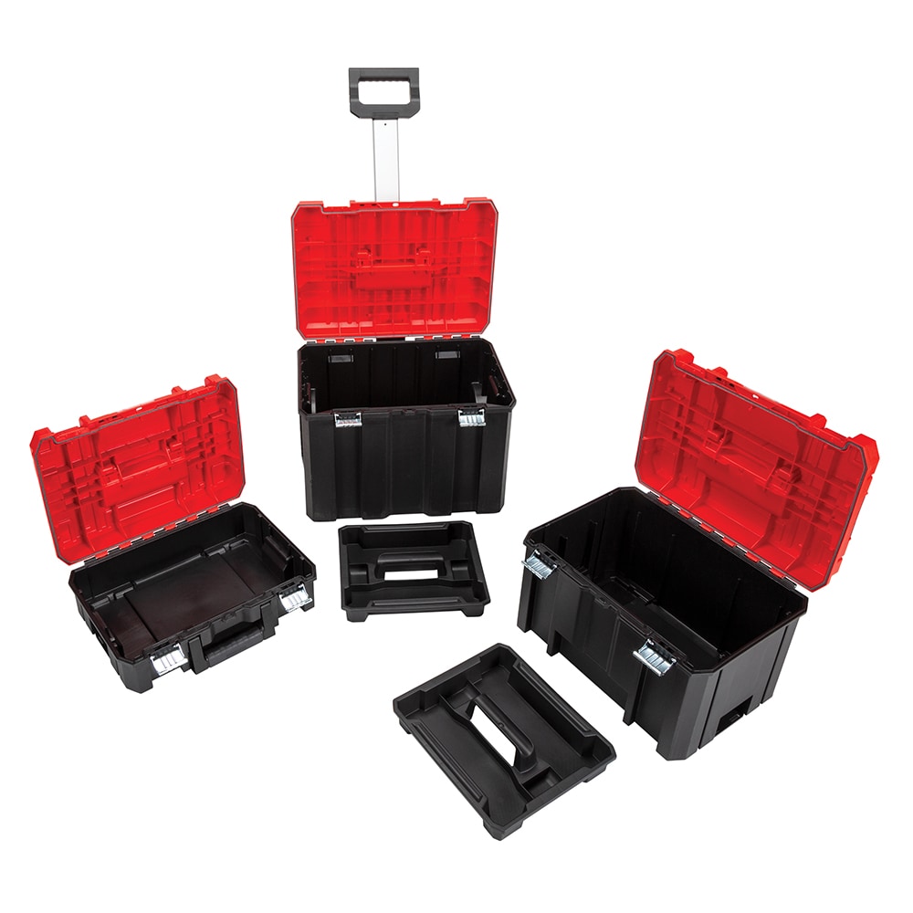 CRAFTSMAN VERSASTACK Caja de herramientas rodante de plástico rojo de 20 pulgadas de ancho por 39.0 pulgadas de alto por 17.0 pulgadas de profundidad CMST17835