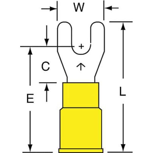 Terminal de bifurcación de vinilo 3M 12-10 AWG para tornillo #6, paquete de 500 unidades - MVU10-6FK