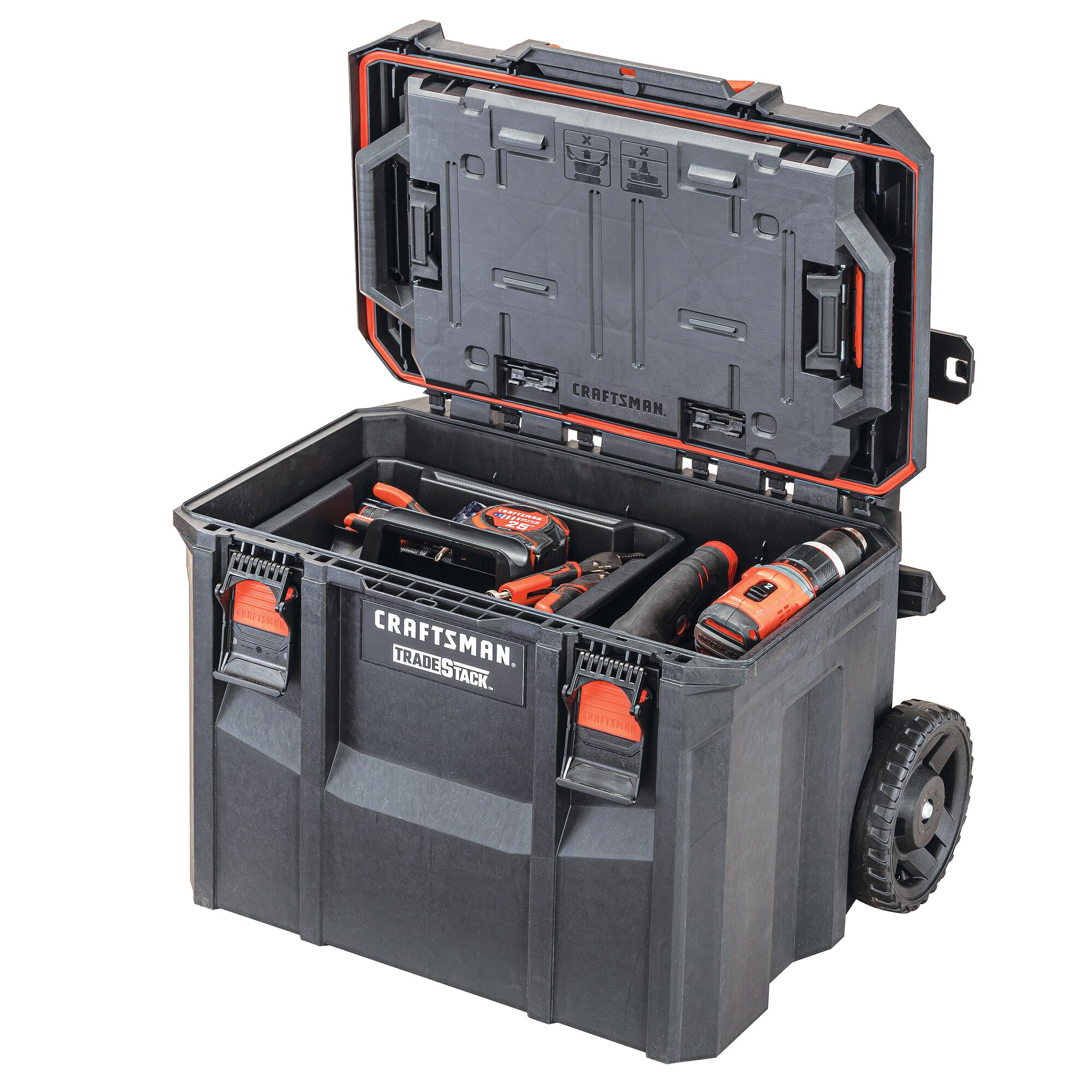 Caja de herramientas rodante de espuma estructural negra CRAFTSMAN TRADESTACK de 22.5 pulgadas de ancho x 23.625 pulgadas de alto x 18 pulgadas de profundidad CMST21445