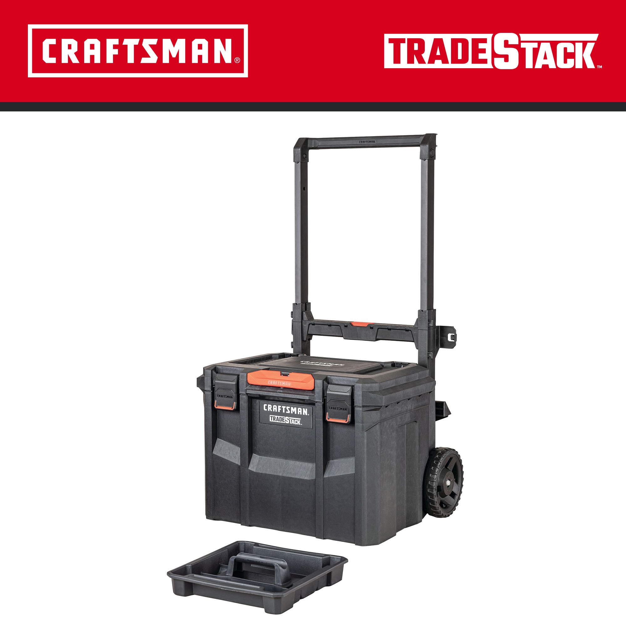 Caja de herramientas rodante de espuma estructural negra CRAFTSMAN TRADESTACK de 22.5 pulgadas de ancho x 23.625 pulgadas de alto x 18 pulgadas de profundidad CMST21445