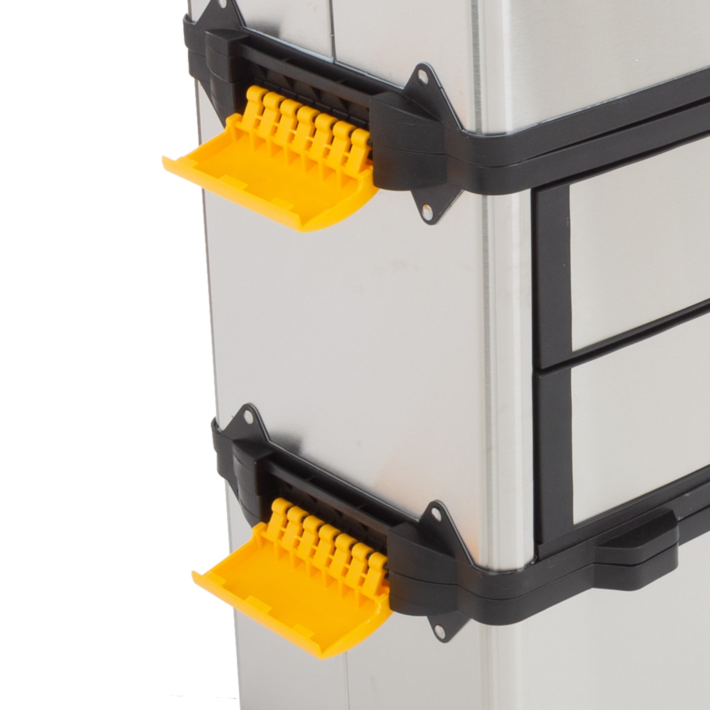 Caja de herramientas metálica de 3 partes con ruedas Fleming Supply, color plata 22.25 pulgadas W x 33 pulgadas H x 15 pulgadas D 2 cajones - Caja de herramientas rodante de acero plateado 277952YNR