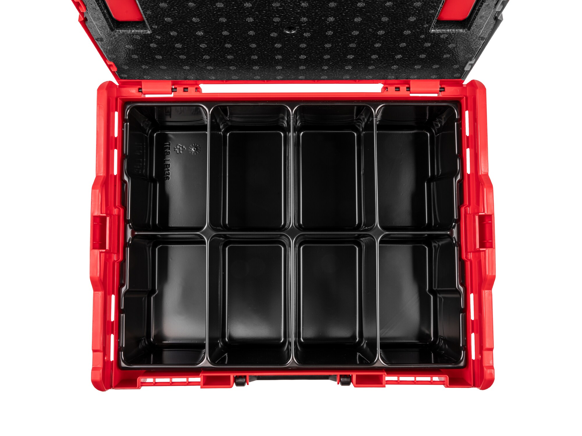 Caja de herramientas portátil rodante de plástico rojo con 6 cajones TEKTON L-Boxx de 25.9 pulgadas de ancho x 32.1 pulgadas de alto x 19.4 pulgadas de profundidad