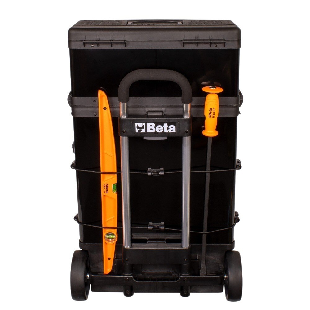 Caja de herramientas rodante de metal negro con 3 cajones, medidas 19.49 pulgadas de ancho x 36.22 pulgadas de alto x 13.19 pulgadas de profundidad Beta C41H 041000005