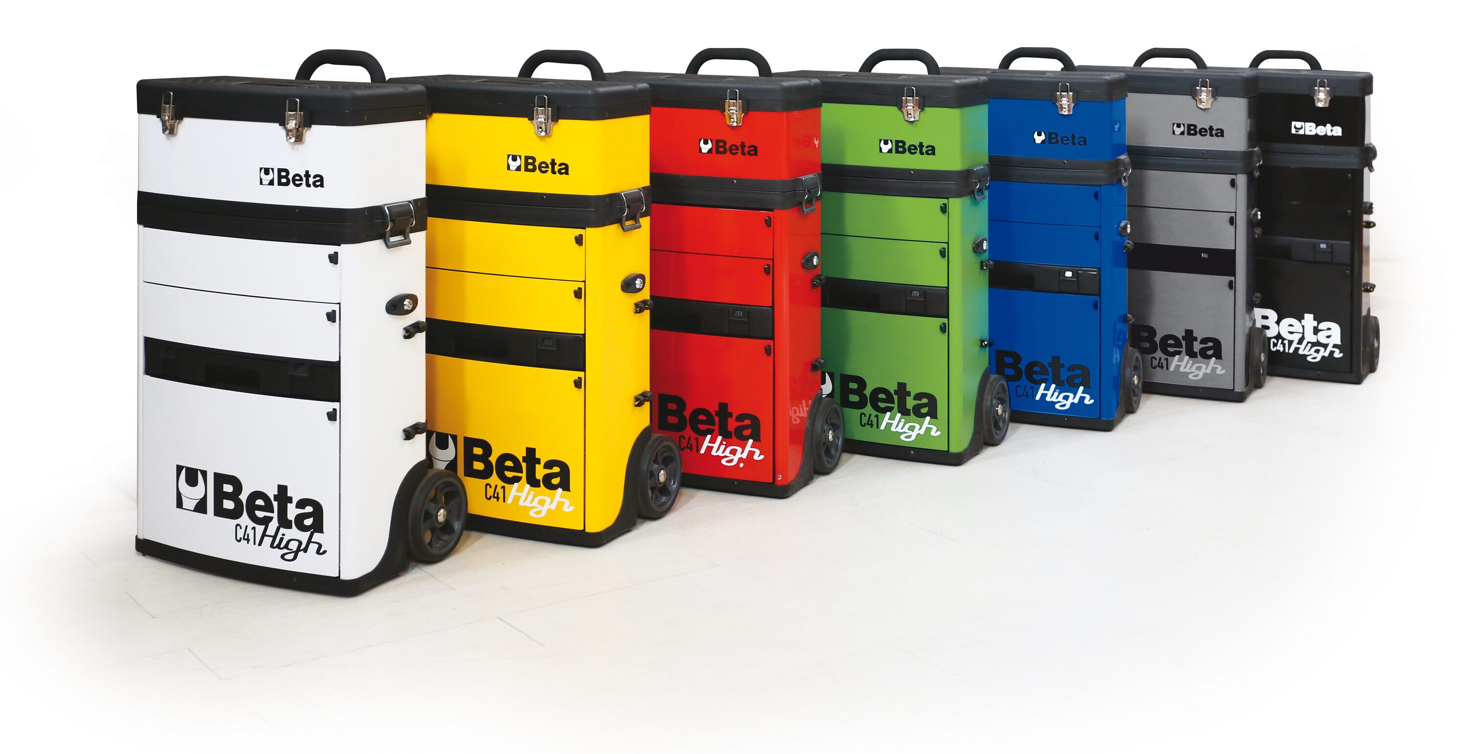 Caja de herramientas de metal gris con ruedas y 3 cajones Beta C41H de 19.49 pulgadas de ancho x 36.22 pulgadas de alto x 13.19 pulgadas de profundidad