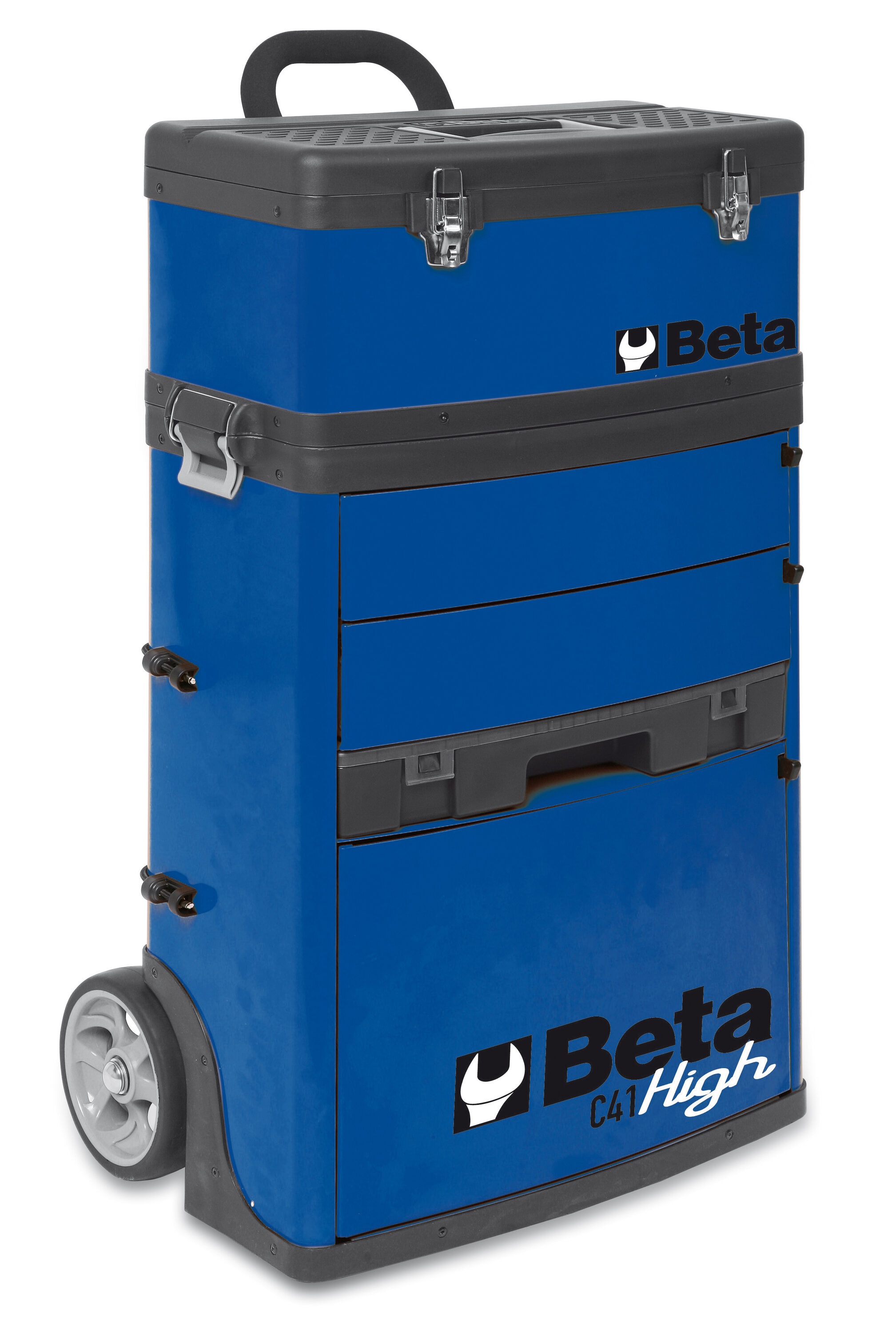 Caja de herramientas metálica rodante azul con 3 cajones de 19.49 pulgadas de ancho x 36.22 pulgadas de alto x 13.19 pulgadas de profundidad Beta C41H 041000006