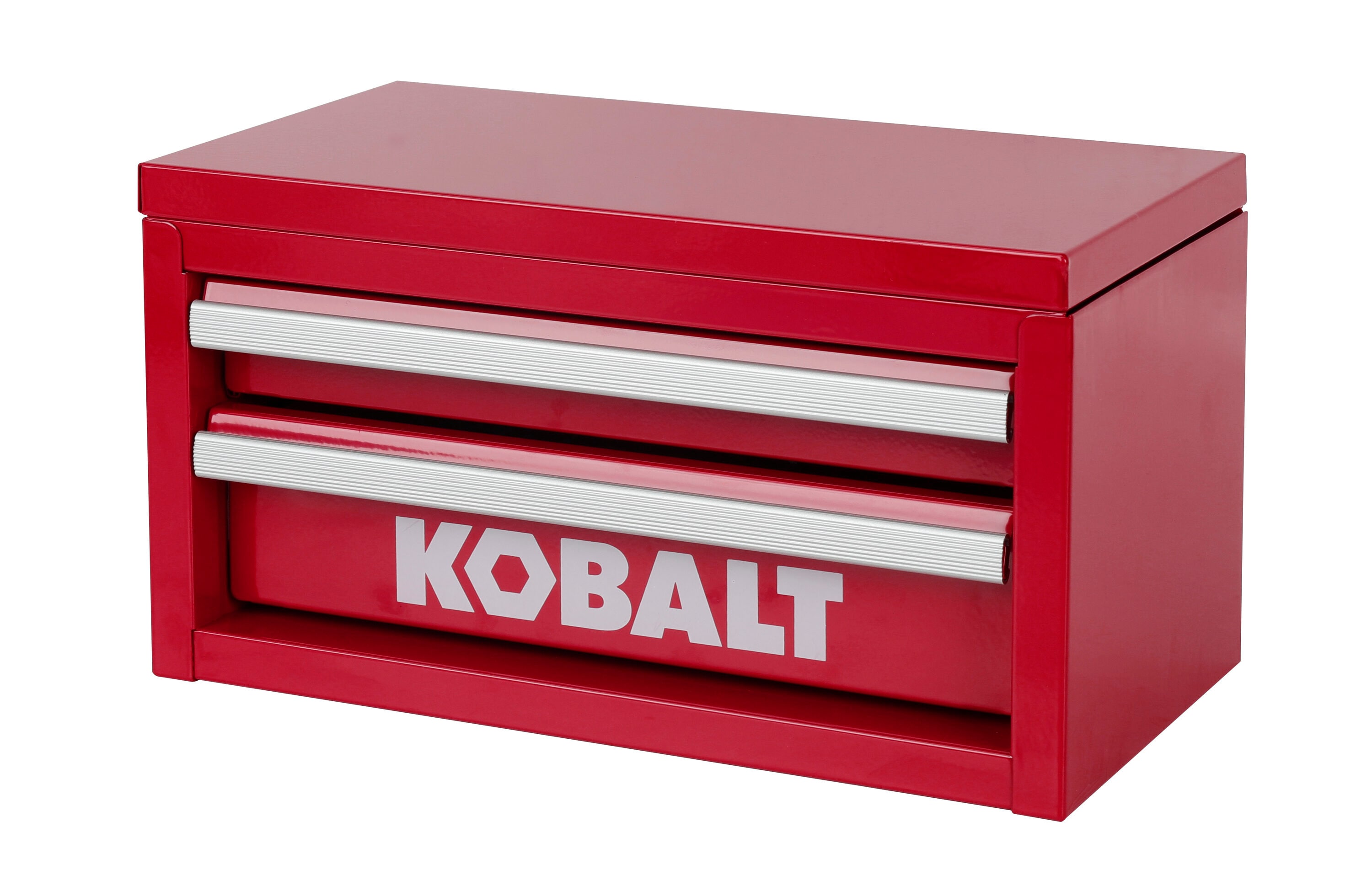 Caja de herramientas portátil mini Kobalt 10.83 pulgadas de ancho x 5.91 pulgadas de alto x 5.91 pulgadas de profundidad con 2 cajones, color rojo de acero 54419