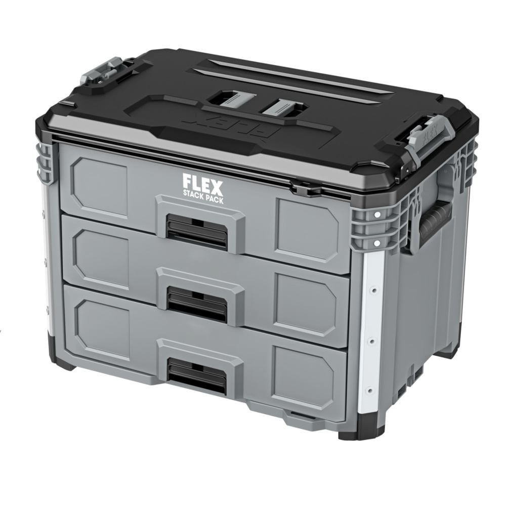 Caja de herramientas de polipropileno de 3 cajones Flex Stack Pack de 22 pulgadas de ancho x 10.3 pulgadas de alto x 15.1 pulgadas de profundidad FS1105