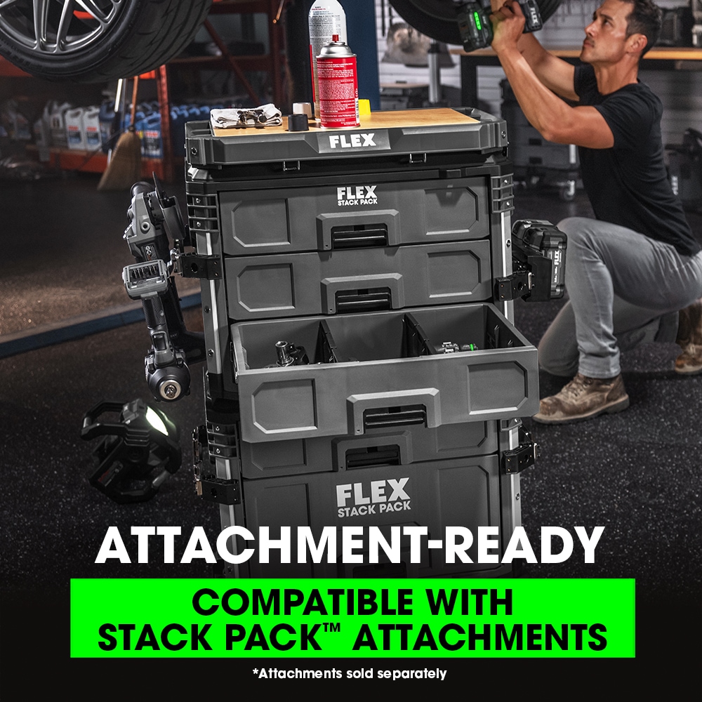 Caja de herramientas de polipropileno de 3 cajones Flex Stack Pack de 22 pulgadas de ancho x 10.3 pulgadas de alto x 15.1 pulgadas de profundidad FS1105