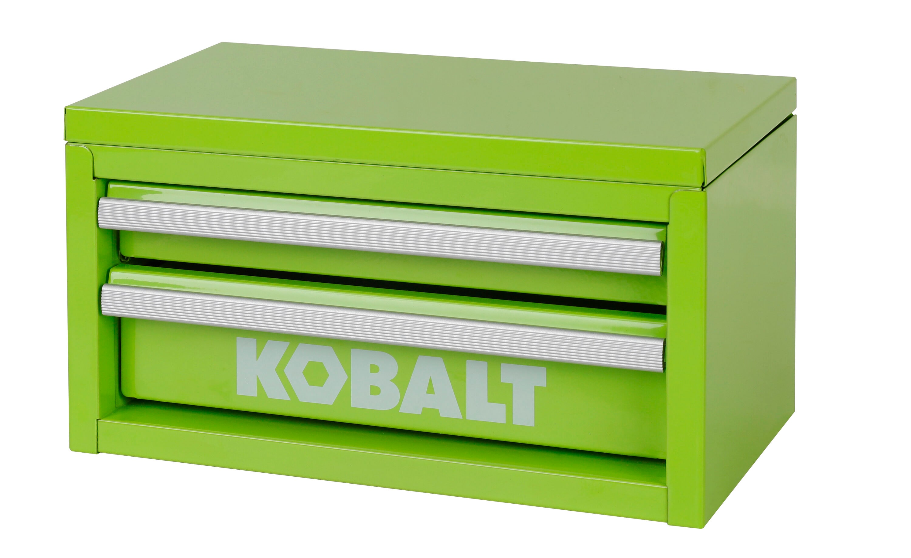 Caja de herramientas portátil mini Kobalt de acero verde con 2 cajones, 10.83 pulgadas de ancho x 5.91 pulgadas de alto x 5.91 pulgadas de profundidad
