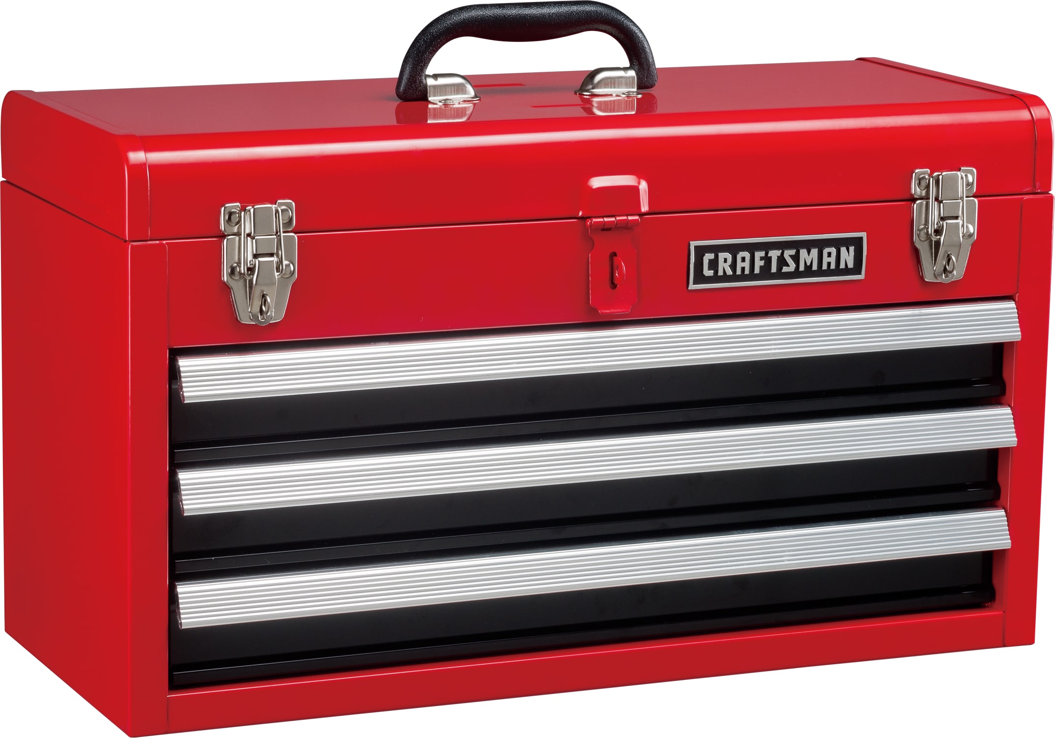 Caja de herramientas de acero rojo portátil CRAFTSMAN de 20.5 pulgadas de ancho x 12 pulgadas de alto x 8.5 pulgadas de profundidad con 3 cajones CMST98245RB